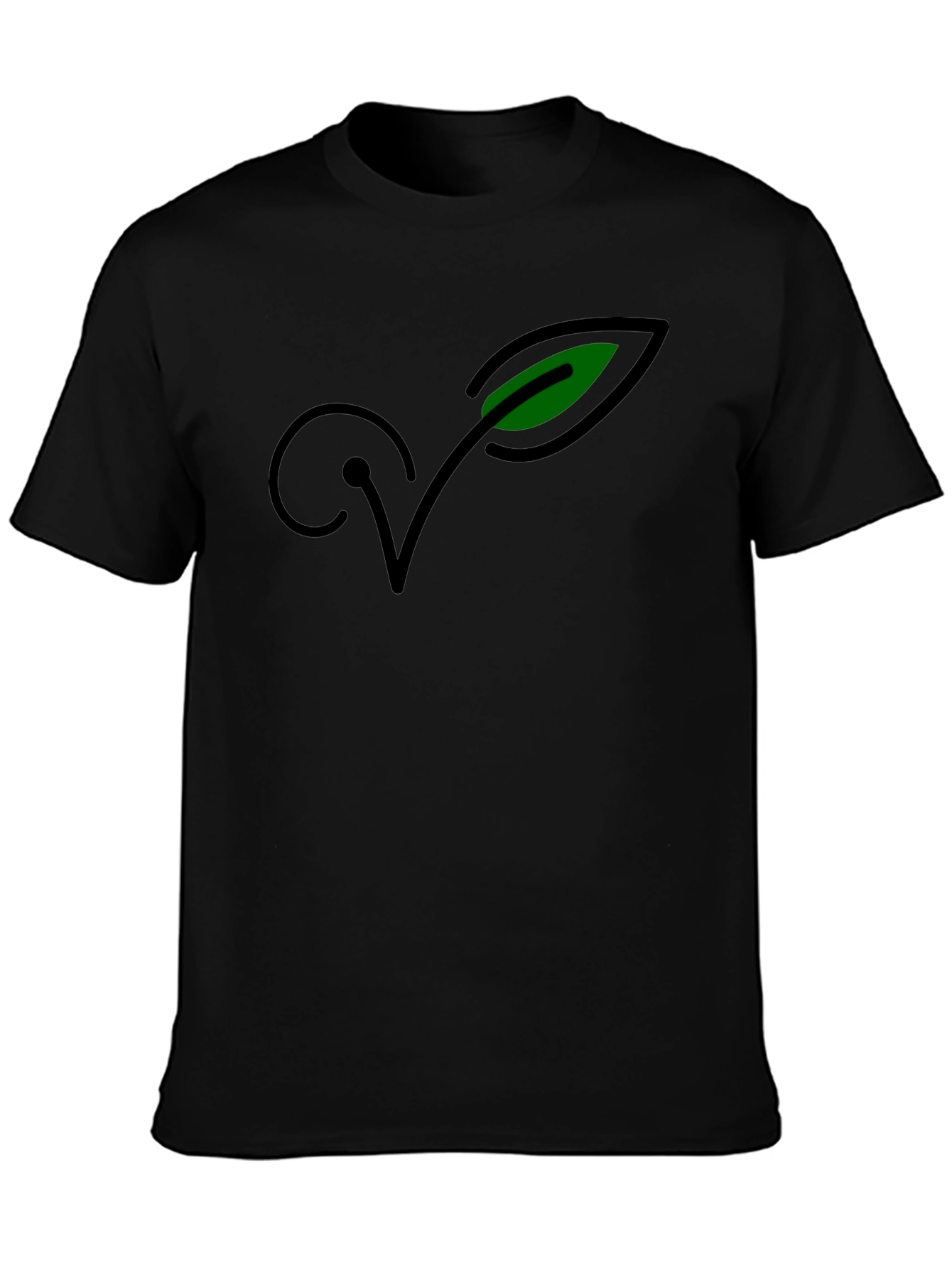 Vegan Symbol Black Tee - Organic Cotton Blend