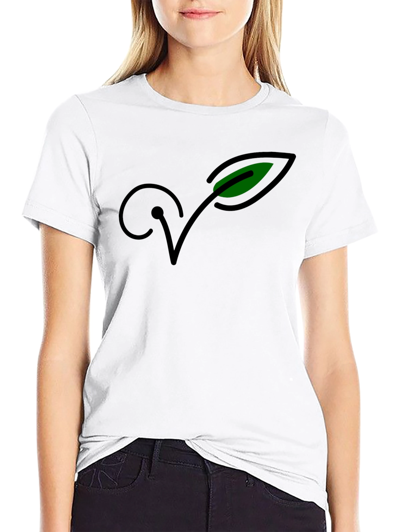 Vegan Symbol Black Tee - Organic Cotton Blend
