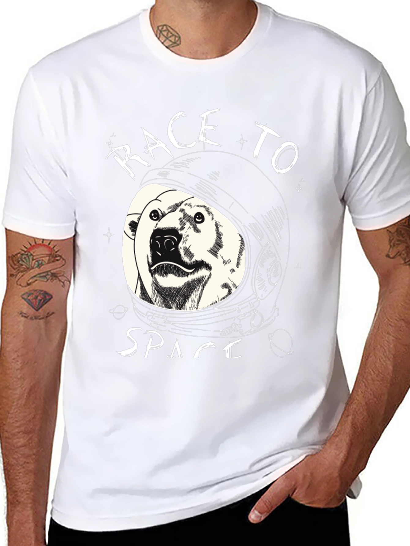 Race to Space Black Graphic Tee