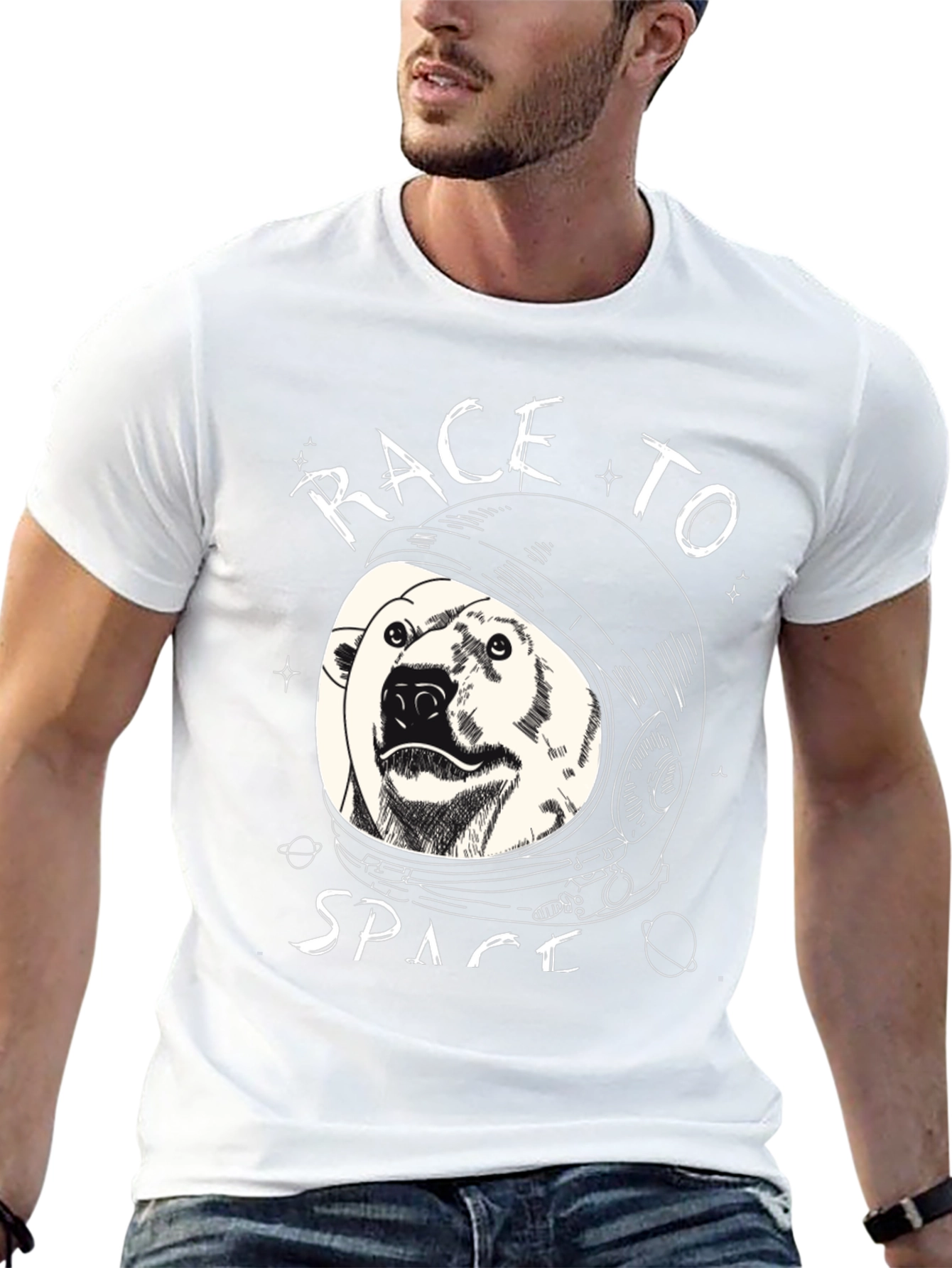 Race to Space Black Graphic Tee