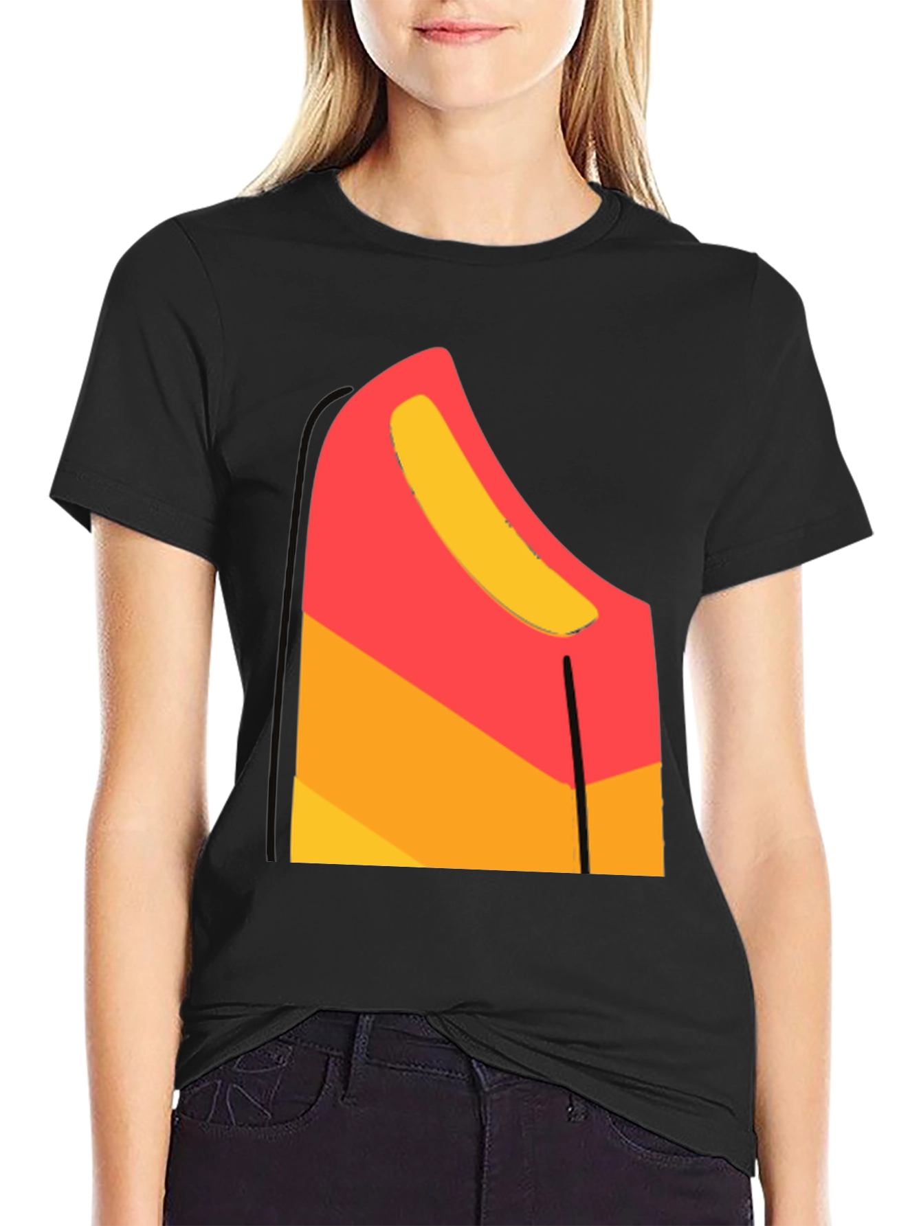 Modern Art Tee - Abstract Design Black T-Shirt
