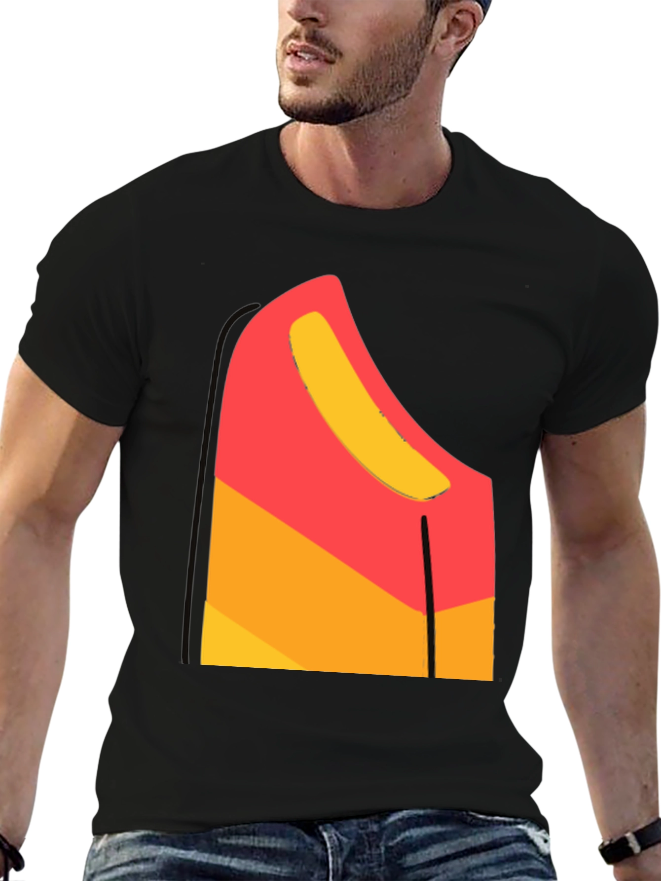 Modern Art Tee - Abstract Design Black T-Shirt