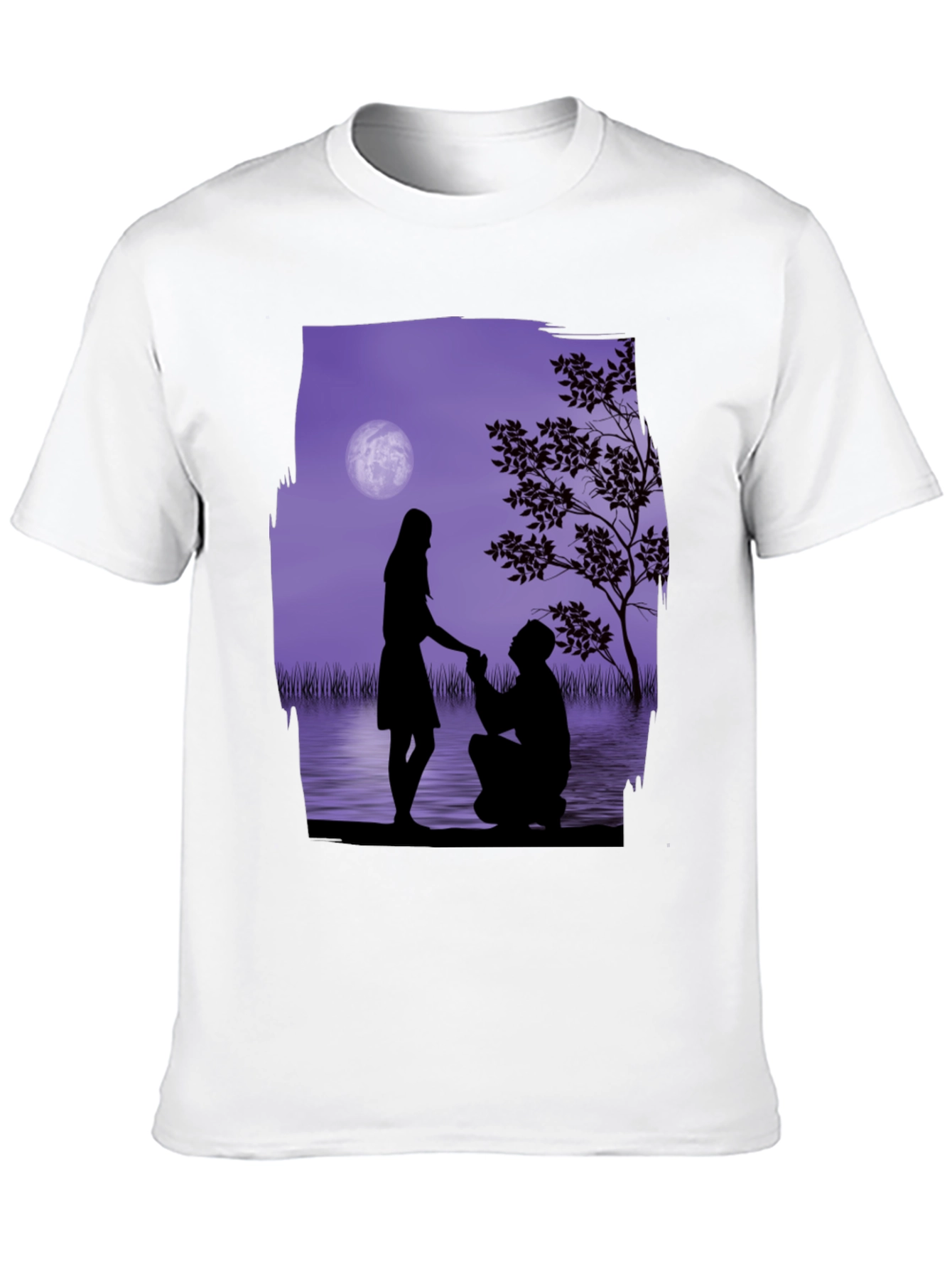 Romantic Proposal Graphic Tee - Black
