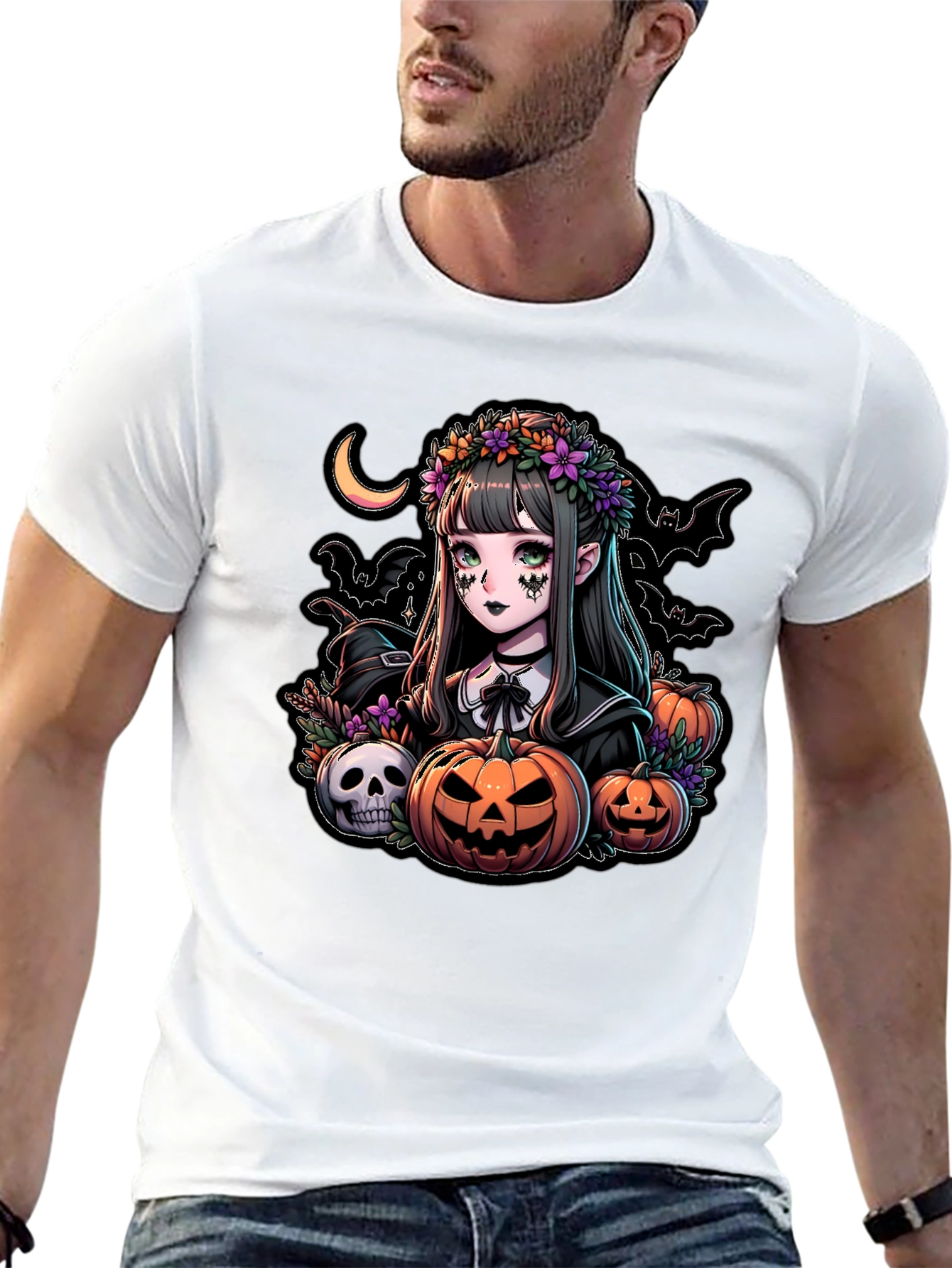 Halloween Anime Girl Graphic T-Shirt