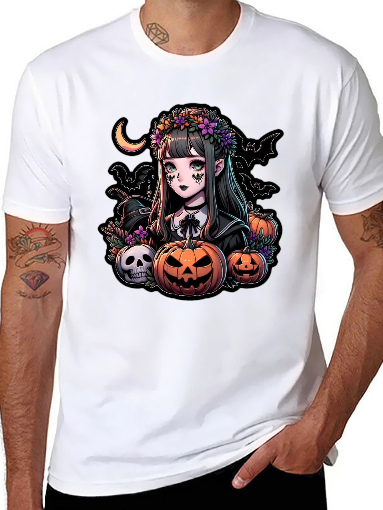 Halloween Anime Girl Graphic T-Shirt