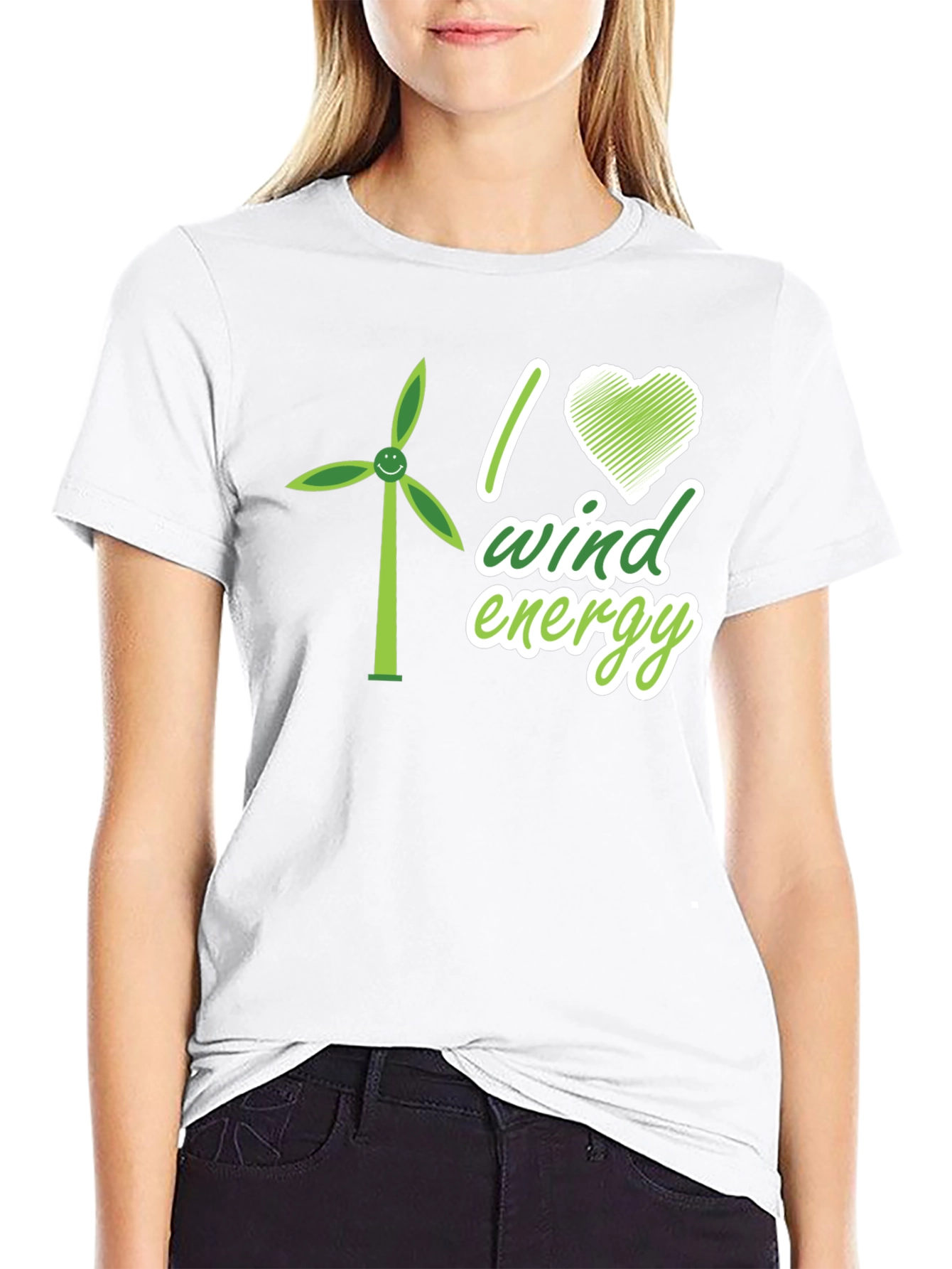 I Love Wind Energy Black T-Shirt