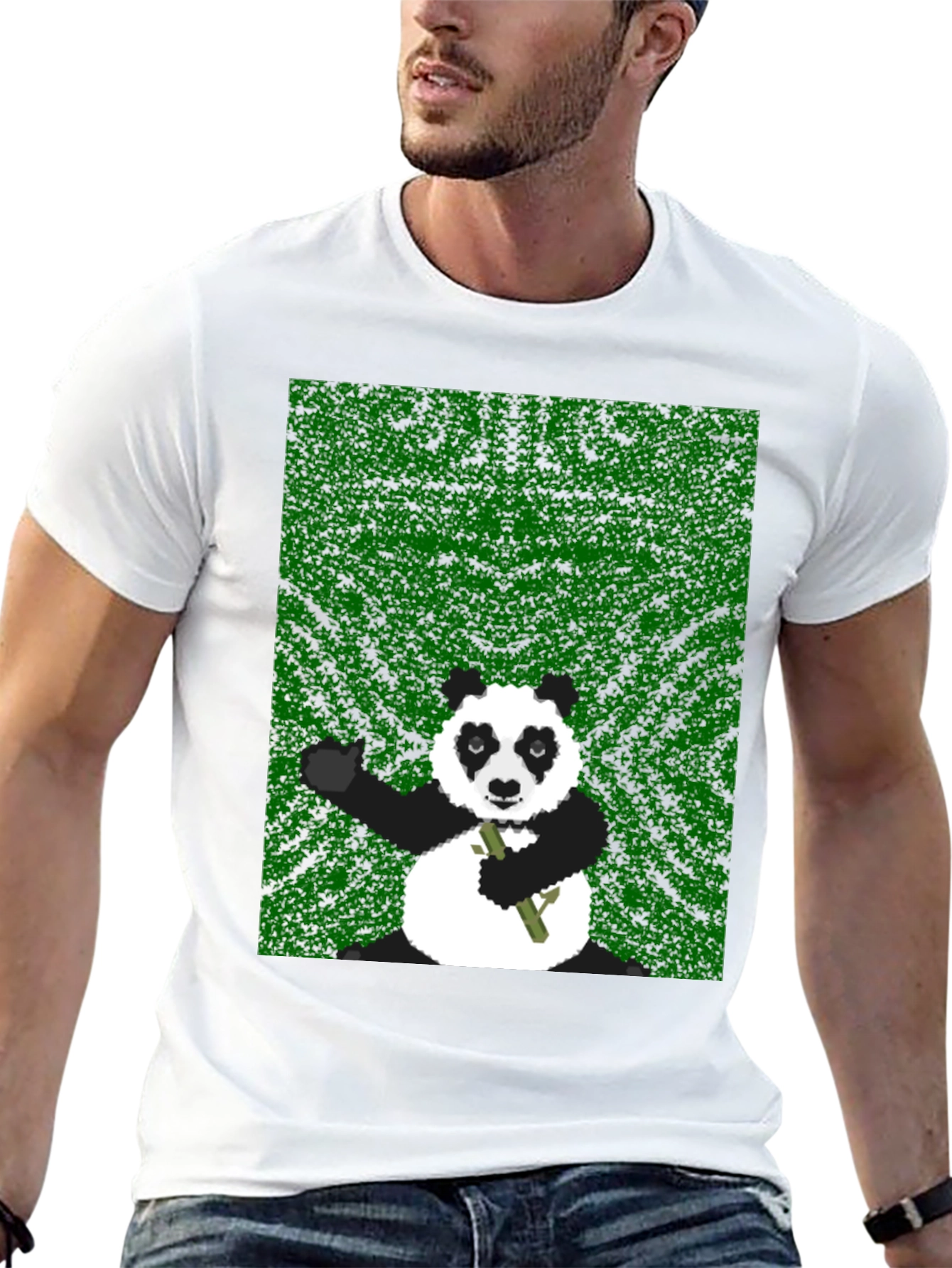 Pixel Panda Graphic Tee - Black