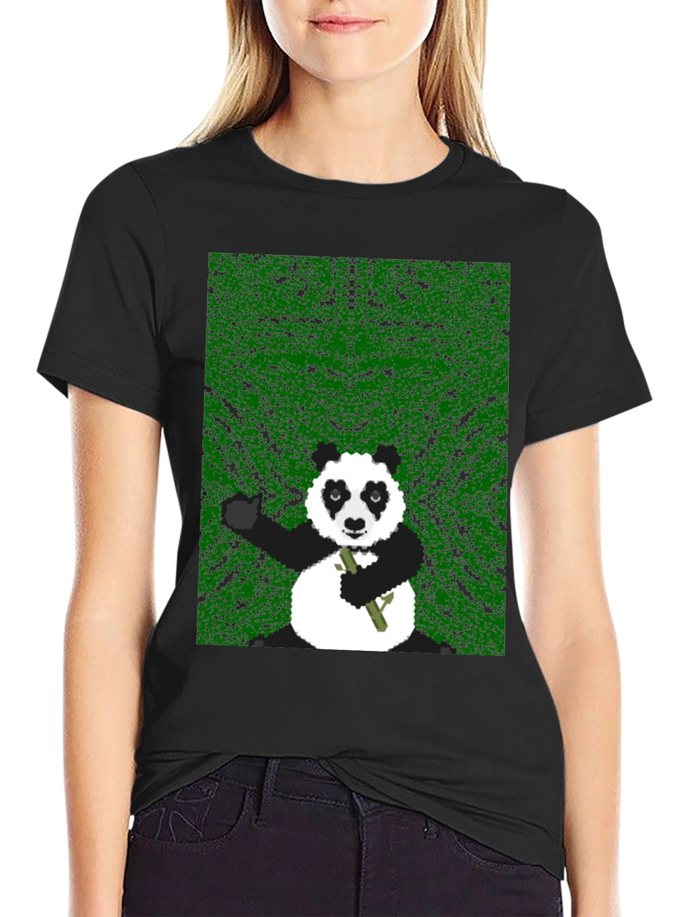 Pixel Panda Graphic Tee - Black