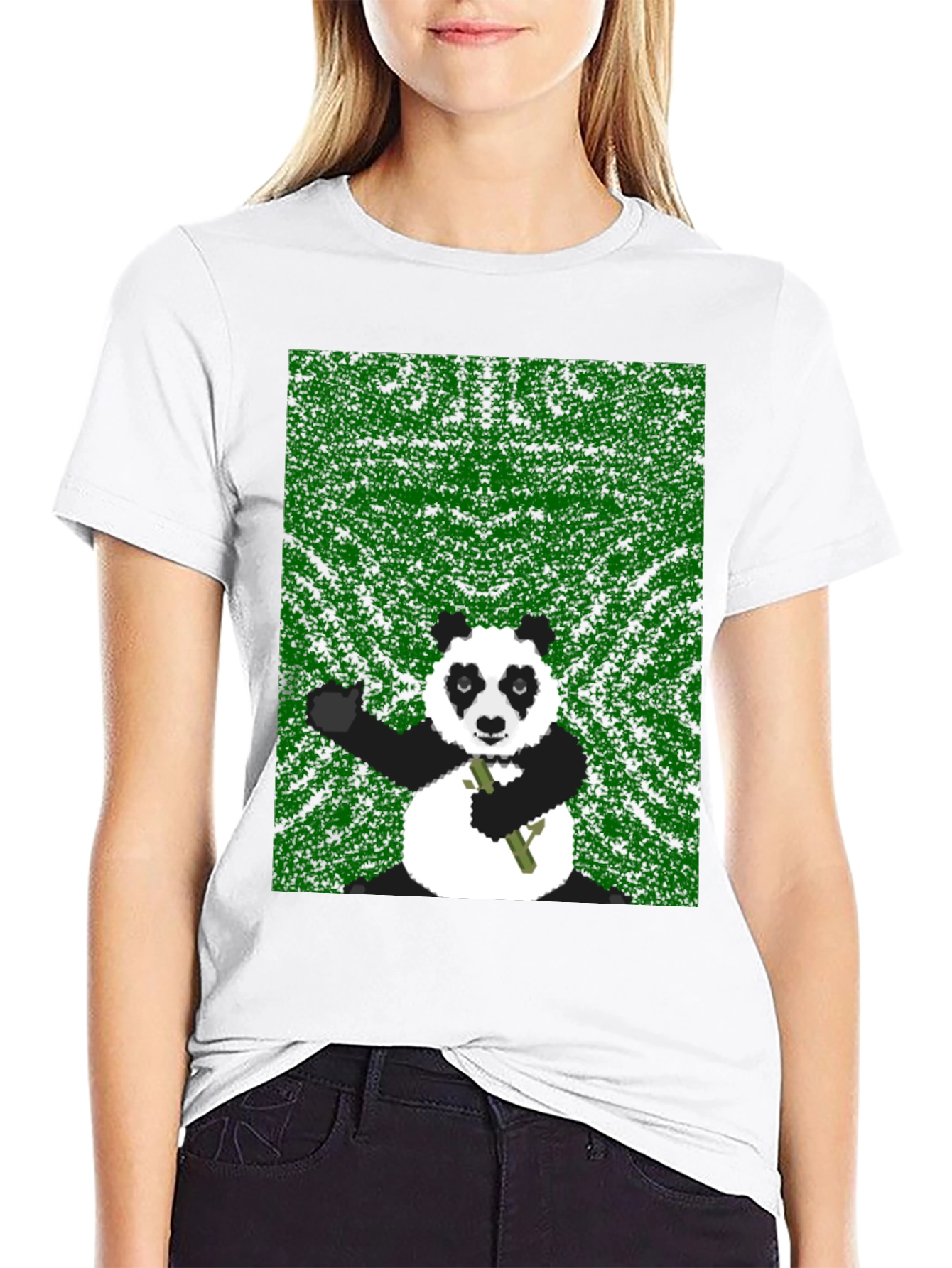 Pixel Panda Graphic Tee - Black