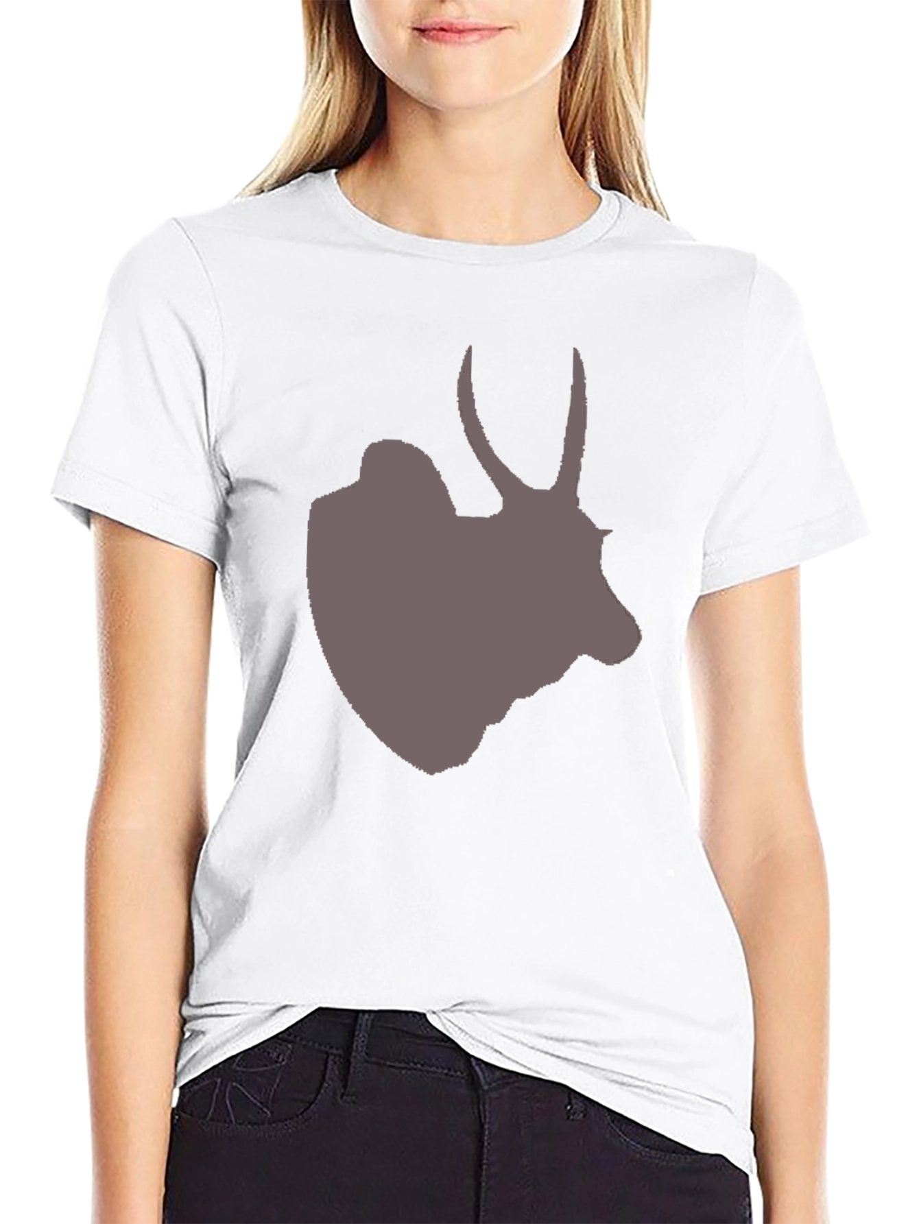 Mens Black T-Shirt with Antelope Graphic Tee