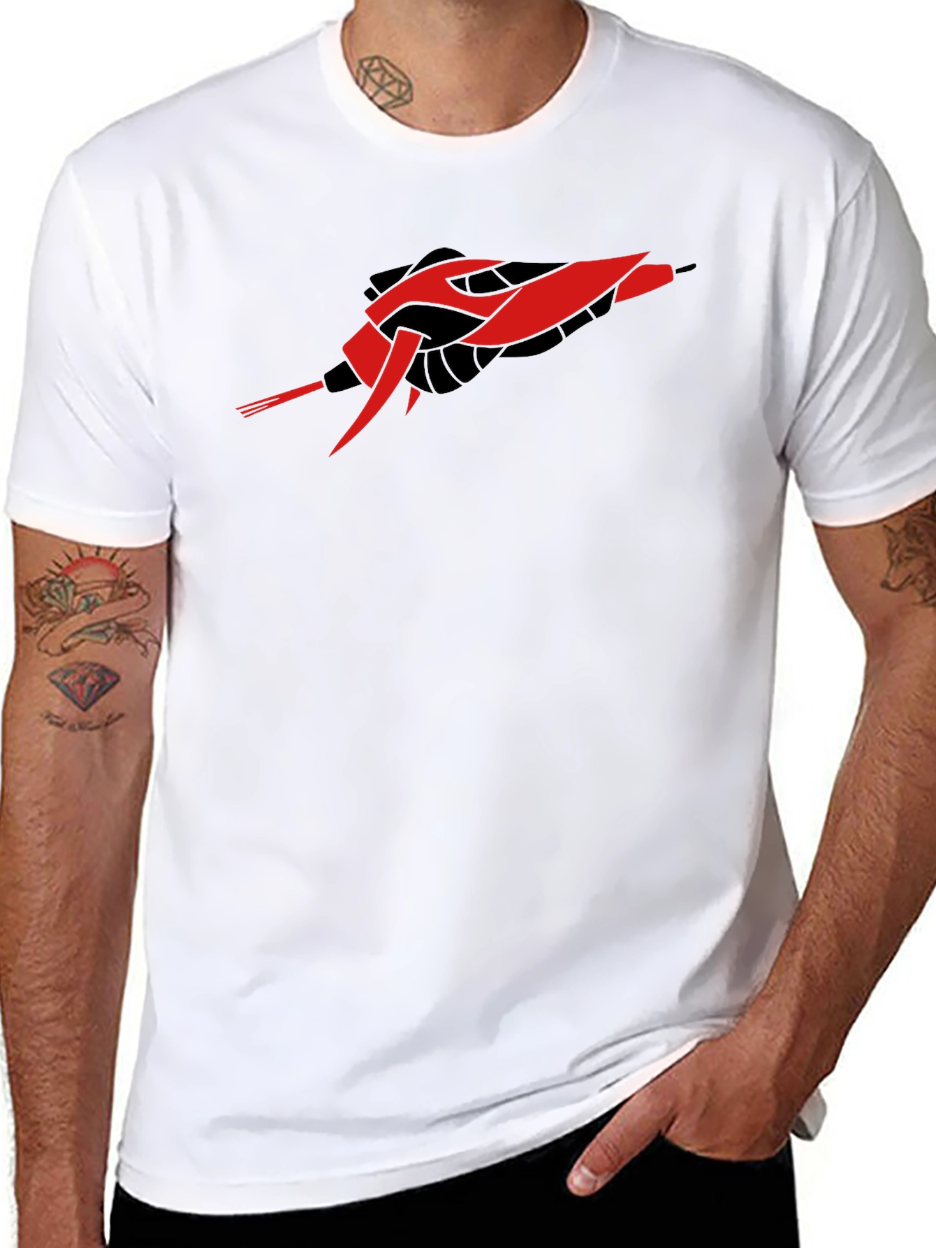 Sci-Fi Spaceship Graphic Black T-Shirt