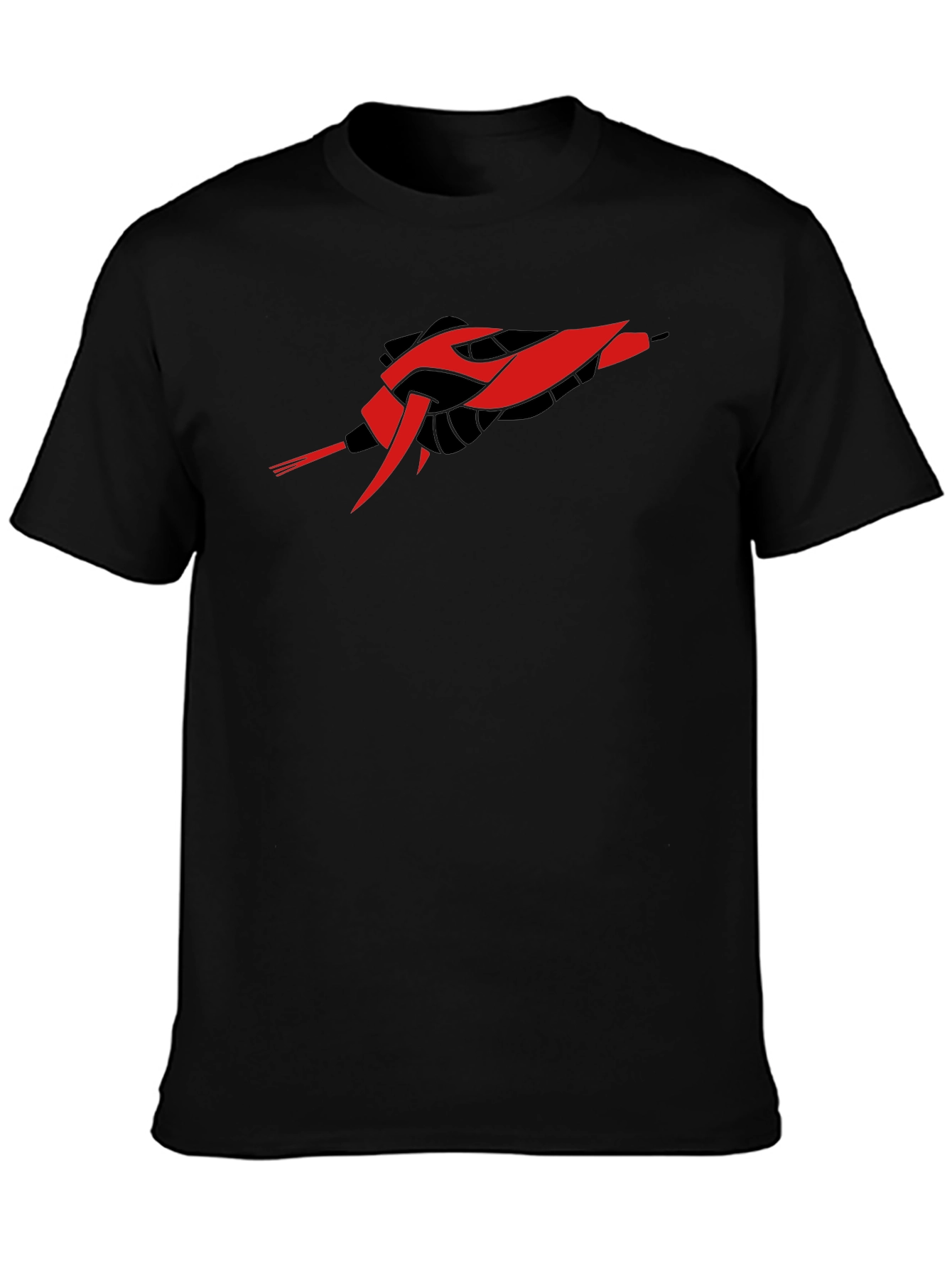 Sci-Fi Spaceship Graphic Black T-Shirt