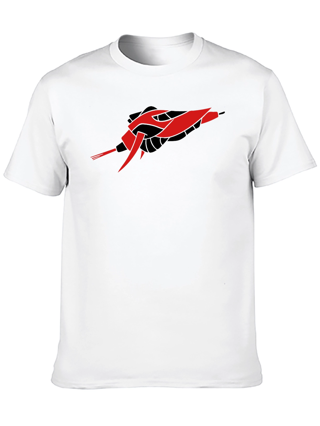 Sci-Fi Spaceship Graphic Black T-Shirt