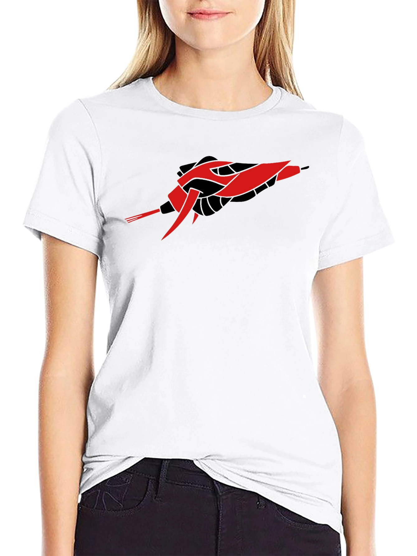 Sci-Fi Spaceship Graphic Black T-Shirt