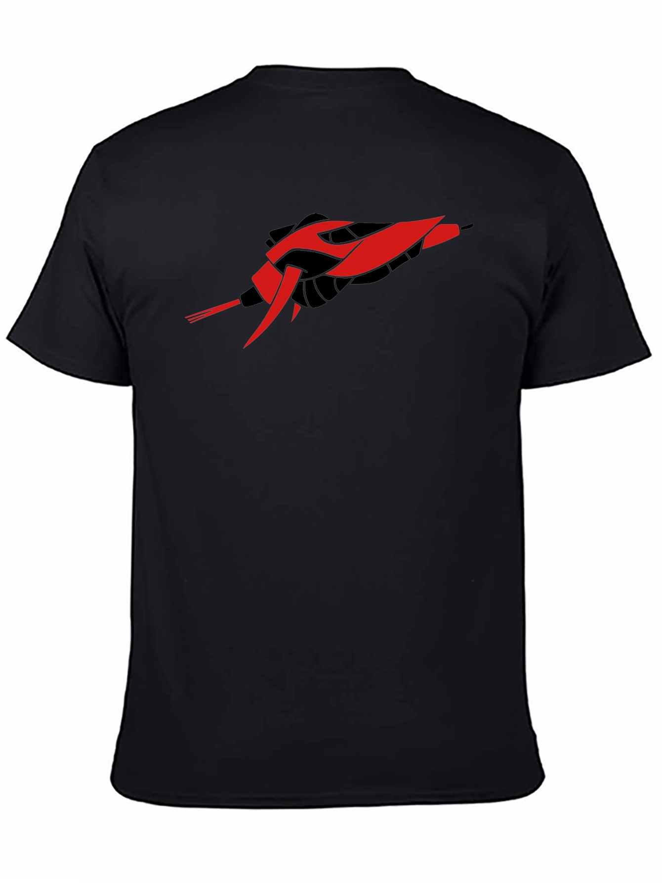 Sci-Fi Spaceship Graphic Black T-Shirt