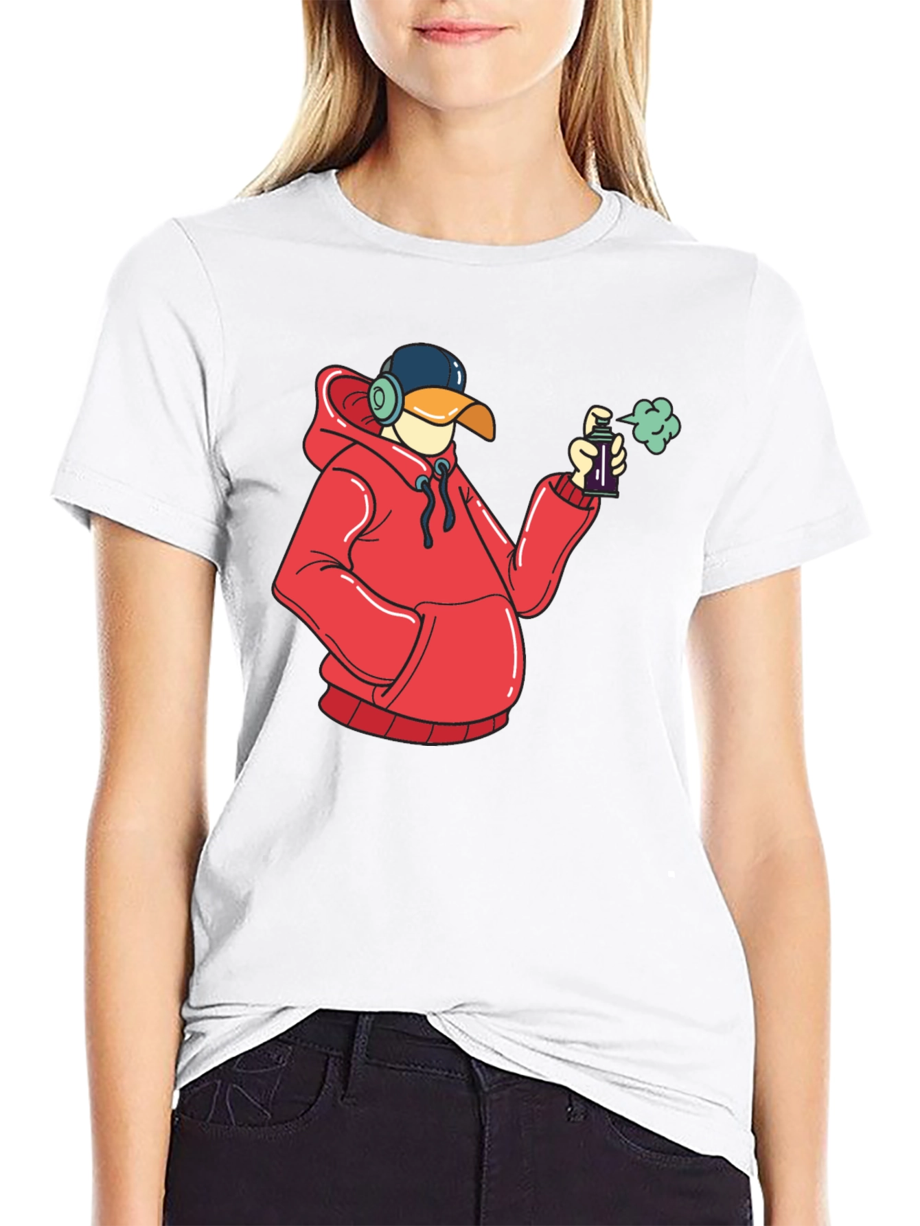 Duck Graffiti Artist Black T-Shirt