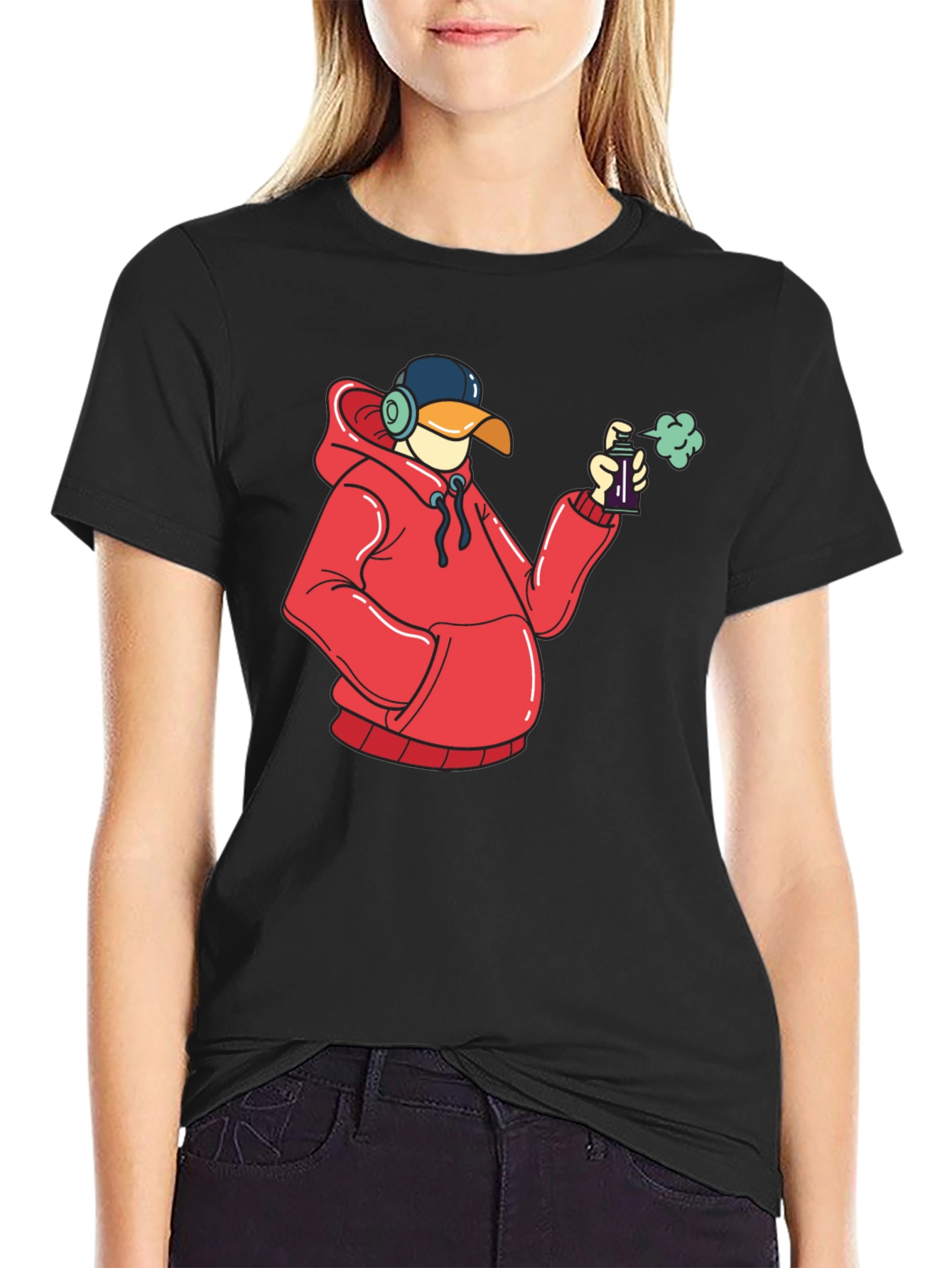 Duck Graffiti Artist Black T-Shirt