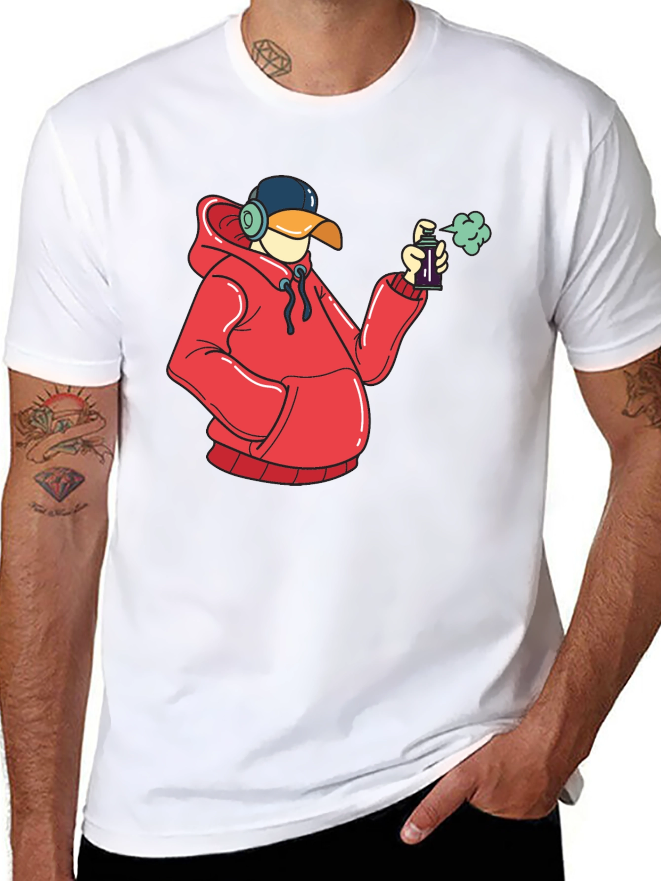 Duck Graffiti Artist Black T-Shirt