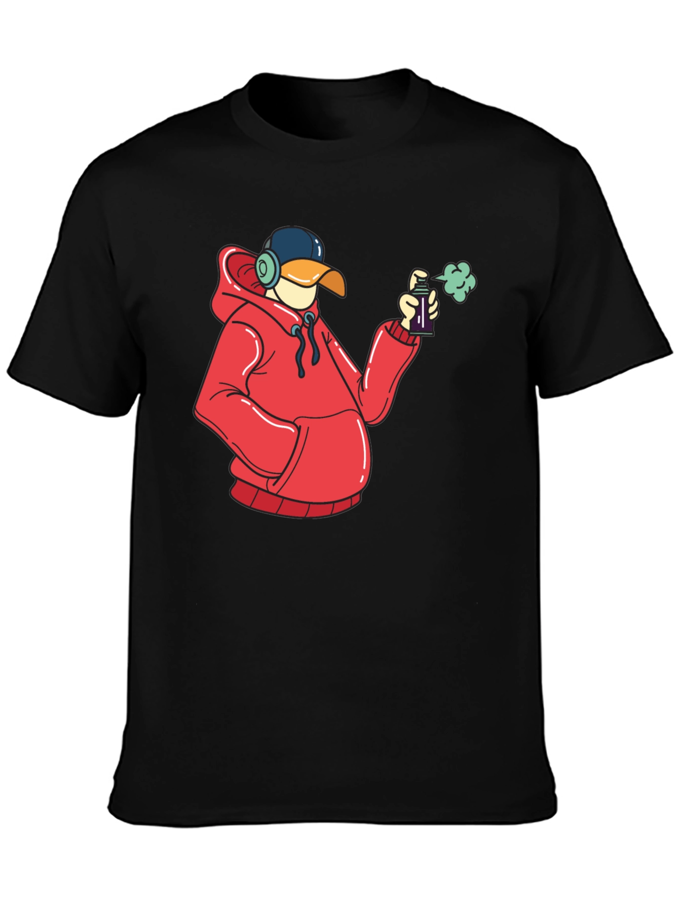 Duck Graffiti Artist Black T-Shirt