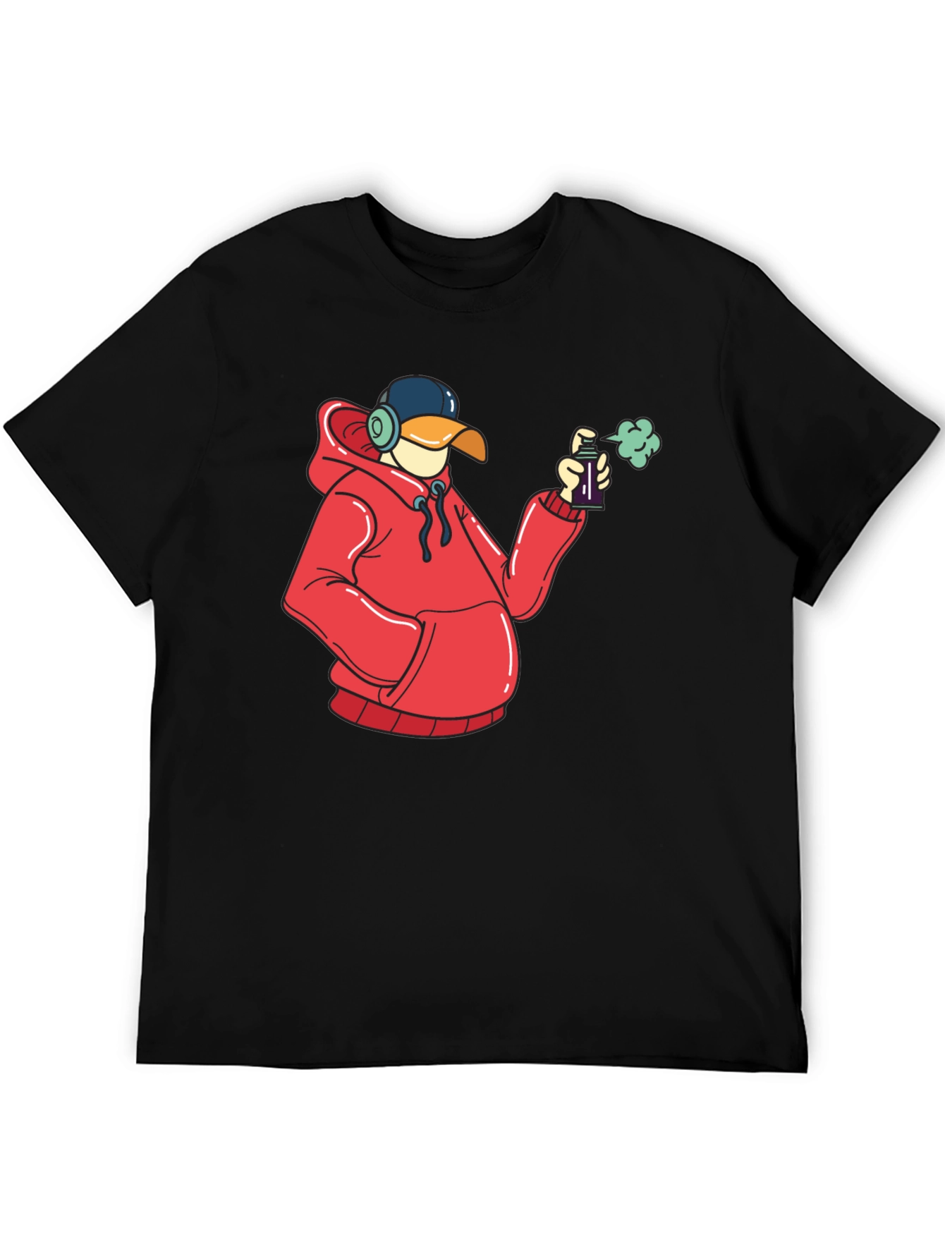 Duck Graffiti Artist Black T-Shirt