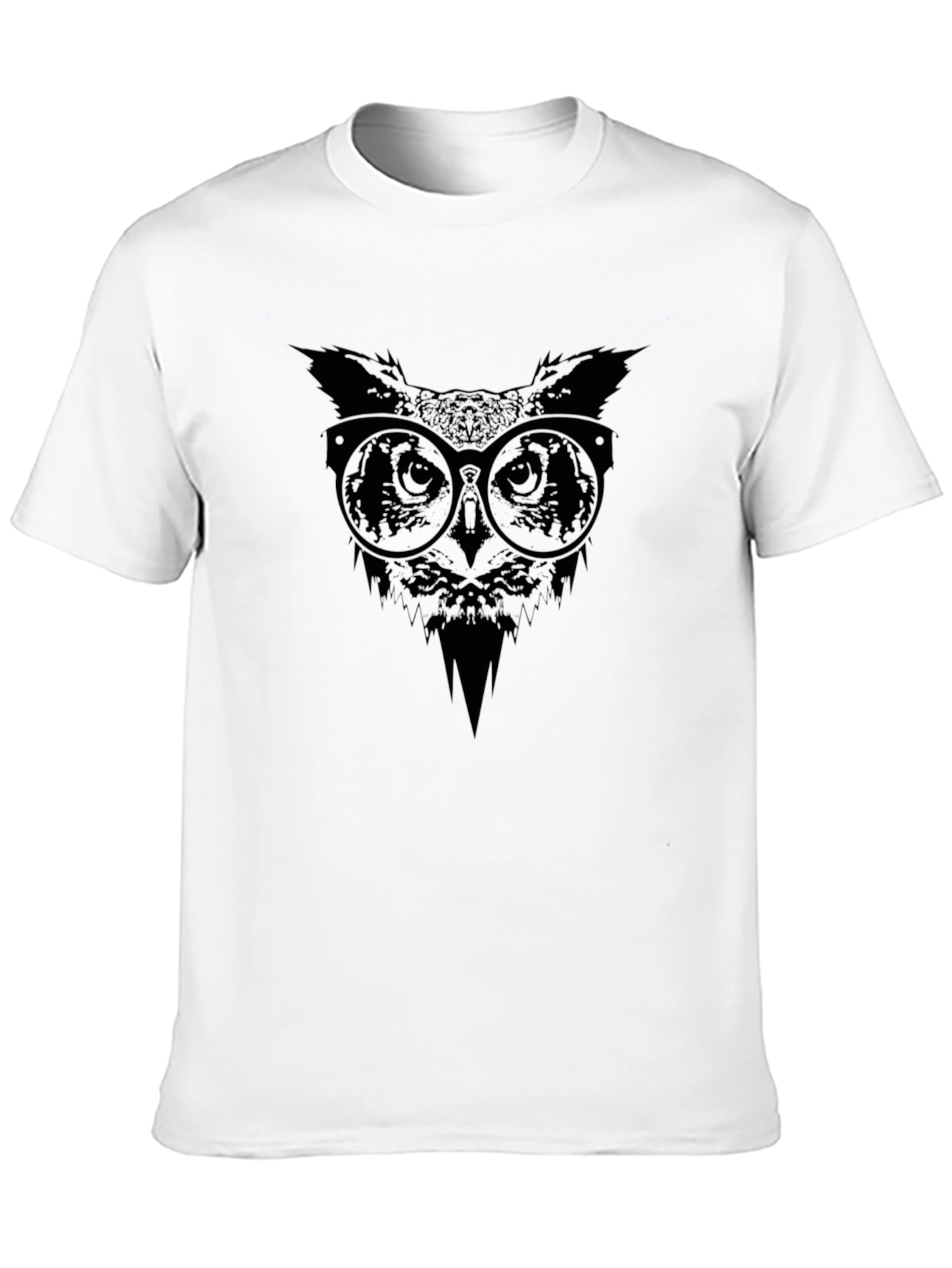 Cool Owl Graphic Print Black T-Shirt