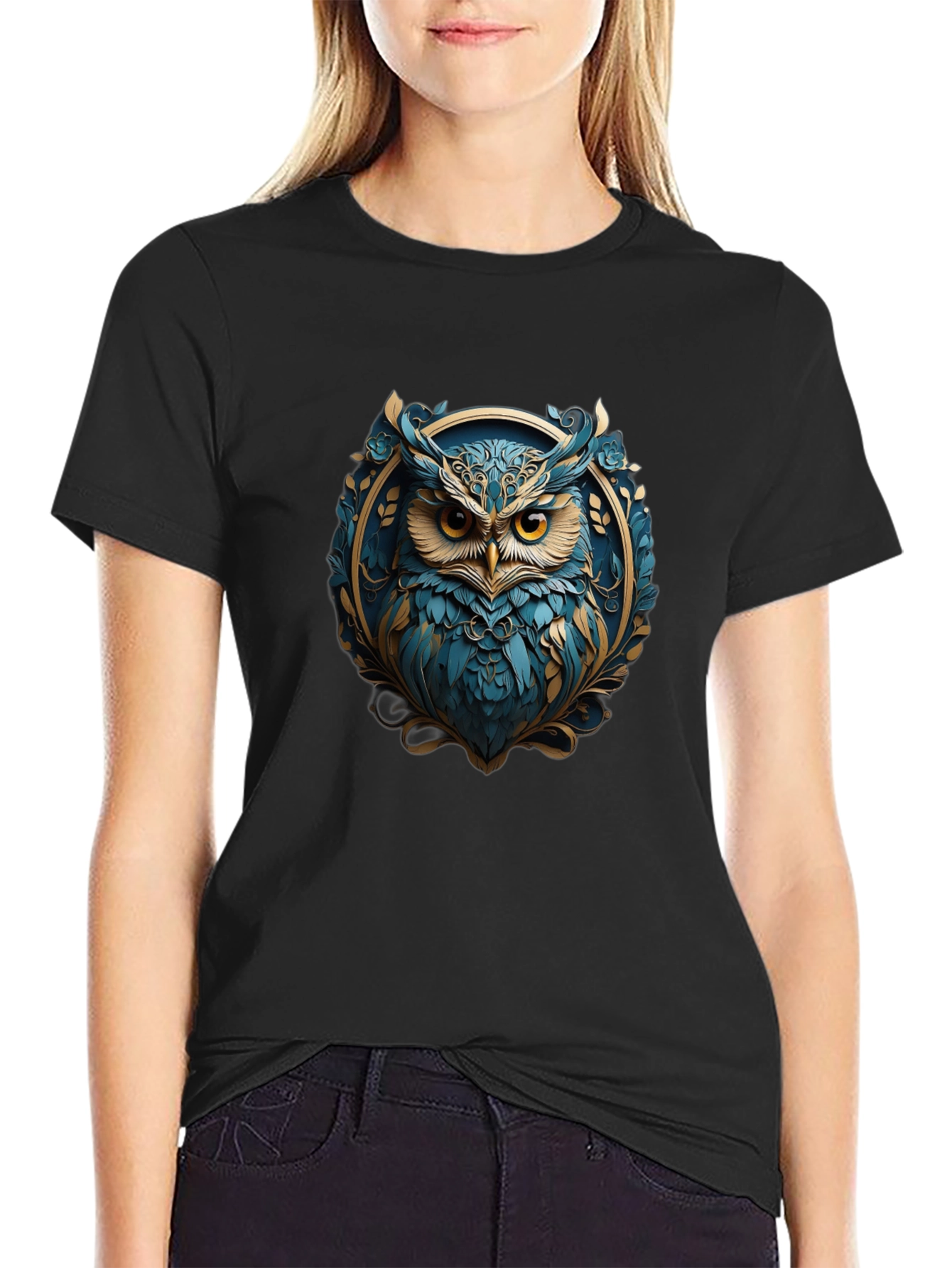 Owl Graphic Tee - Stylish Bird Design