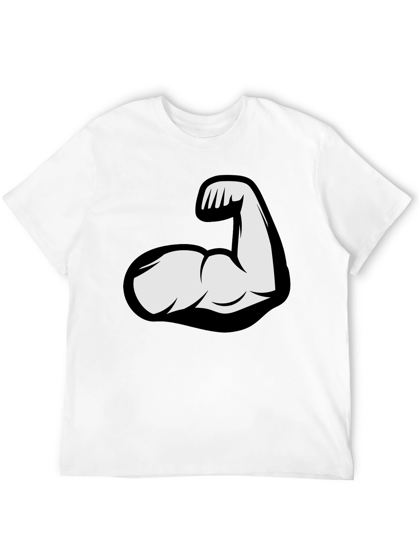 Flex Arm Graphic Tee - Black Cotton T-Shirt