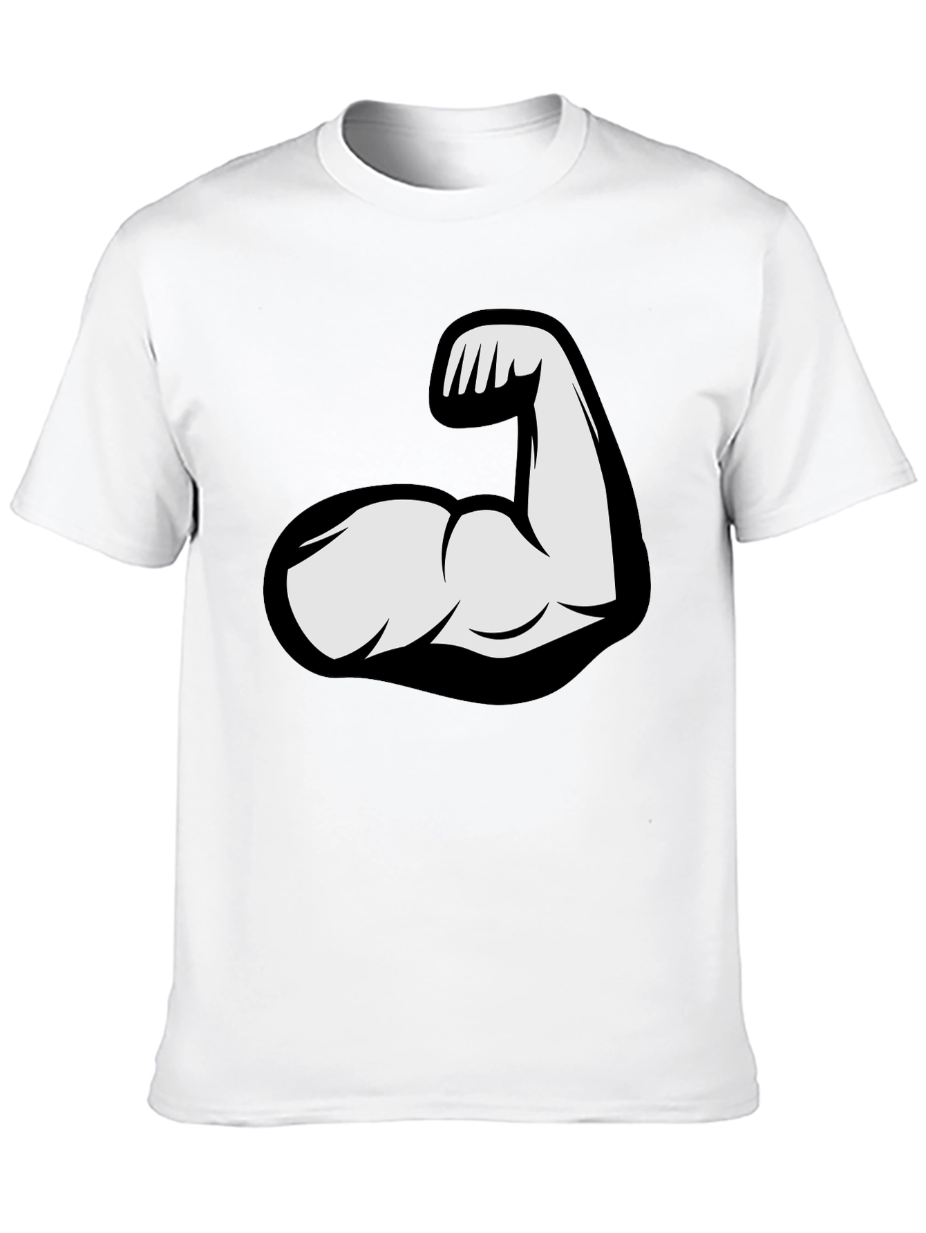 Flex Arm Graphic Tee - Black Cotton T-Shirt