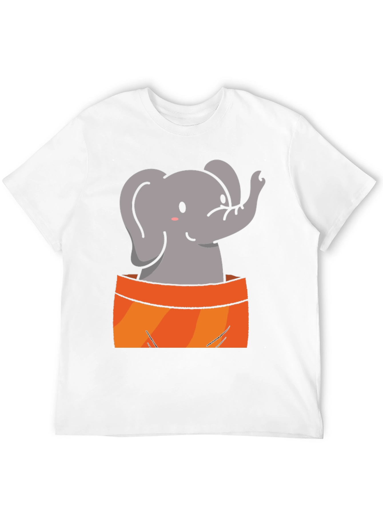 Cute Elephant Graphic Tee - Soft Black Cotton Shirt