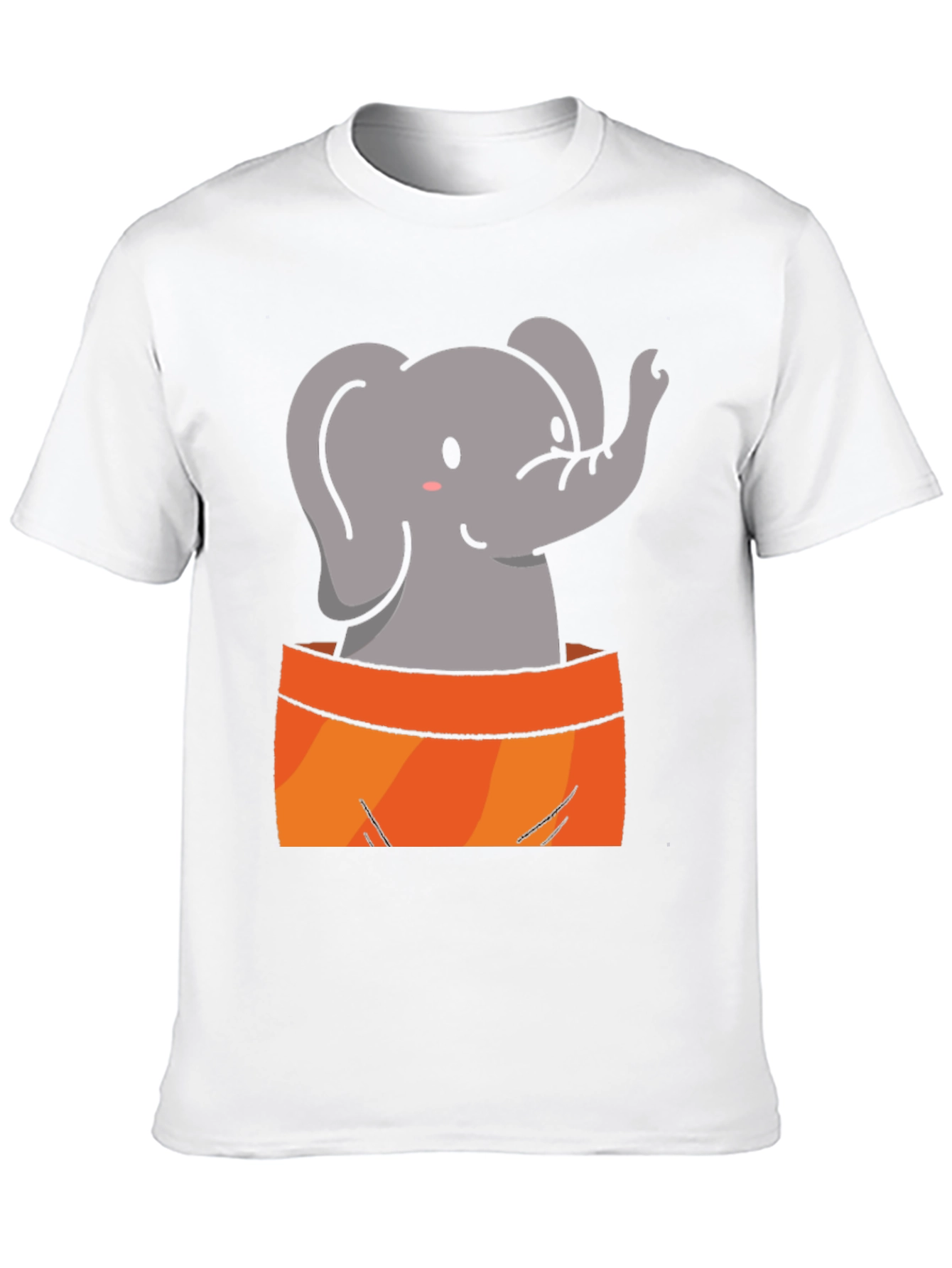 Cute Elephant Graphic Tee - Soft Black Cotton Shirt