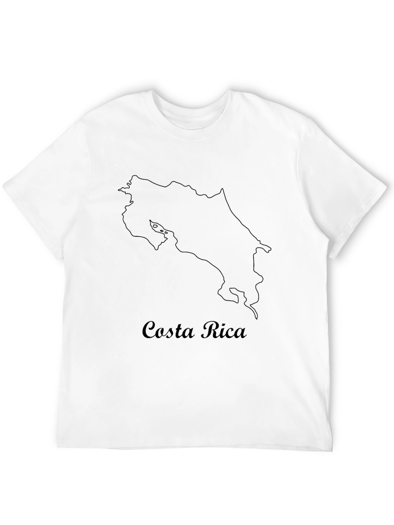 Costa Rica Outline Black T-Shirt - Graphic Tee
