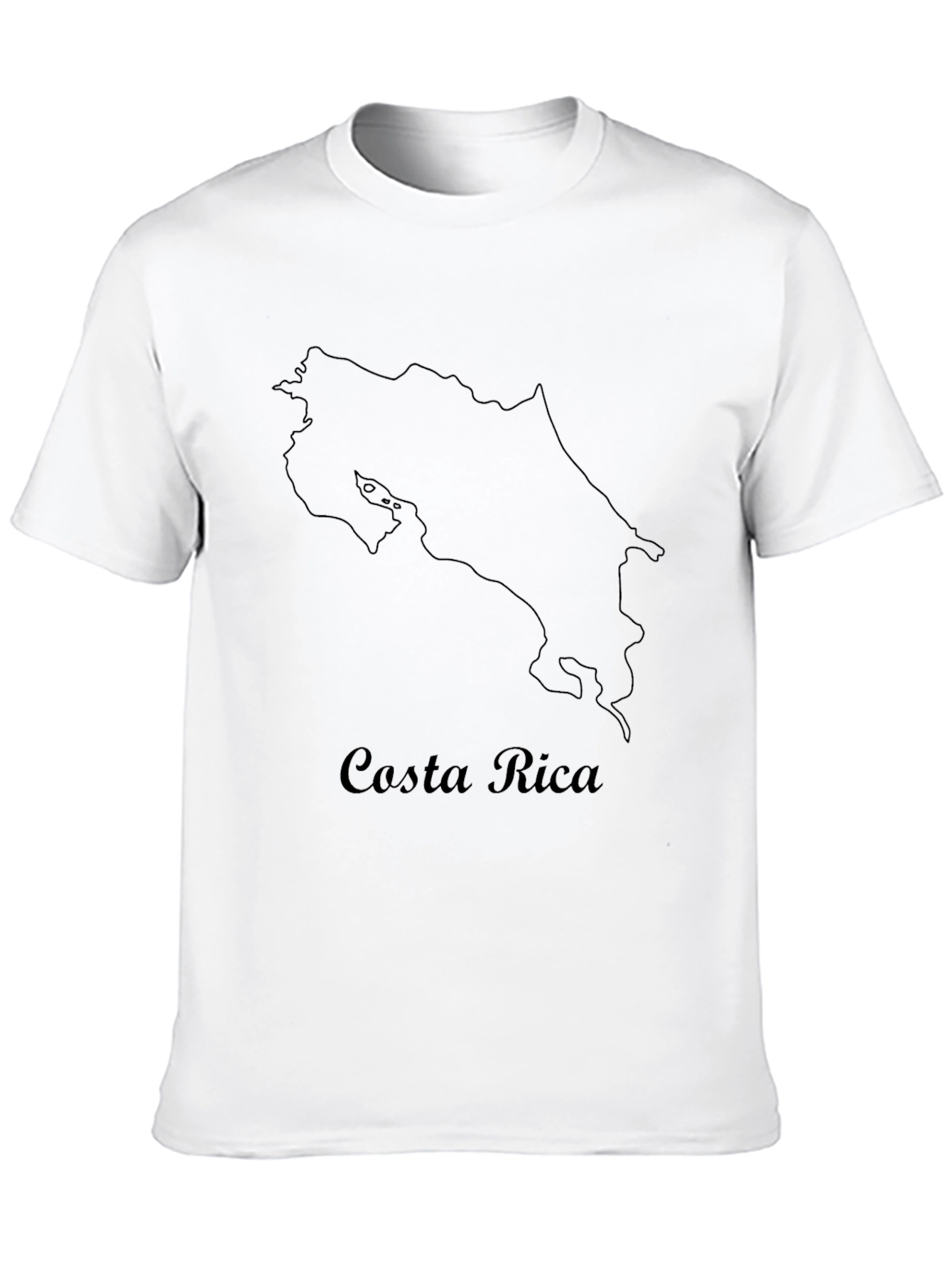 Costa Rica Outline Black T-Shirt - Graphic Tee
