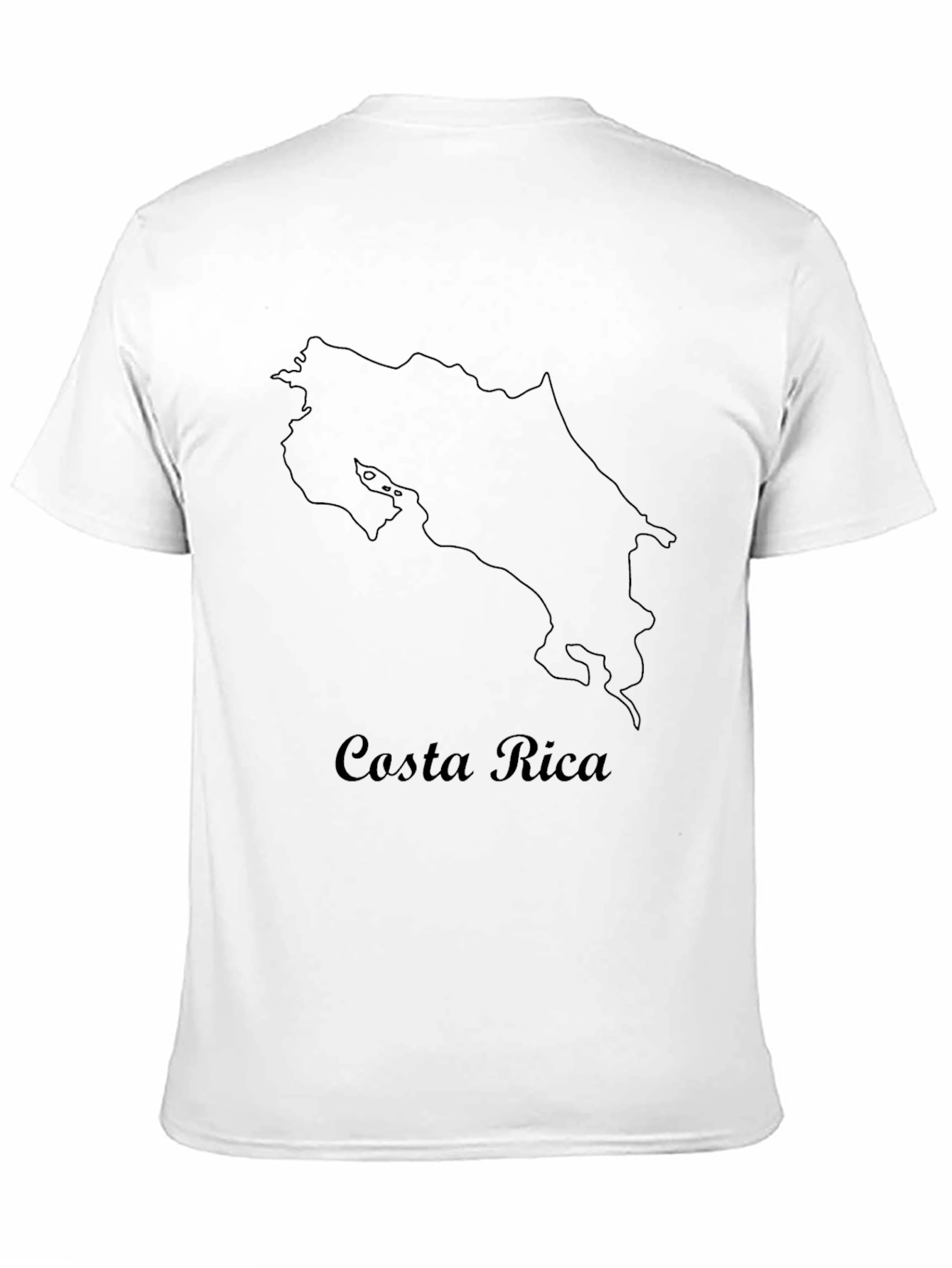 Costa Rica Outline Black T-Shirt - Graphic Tee