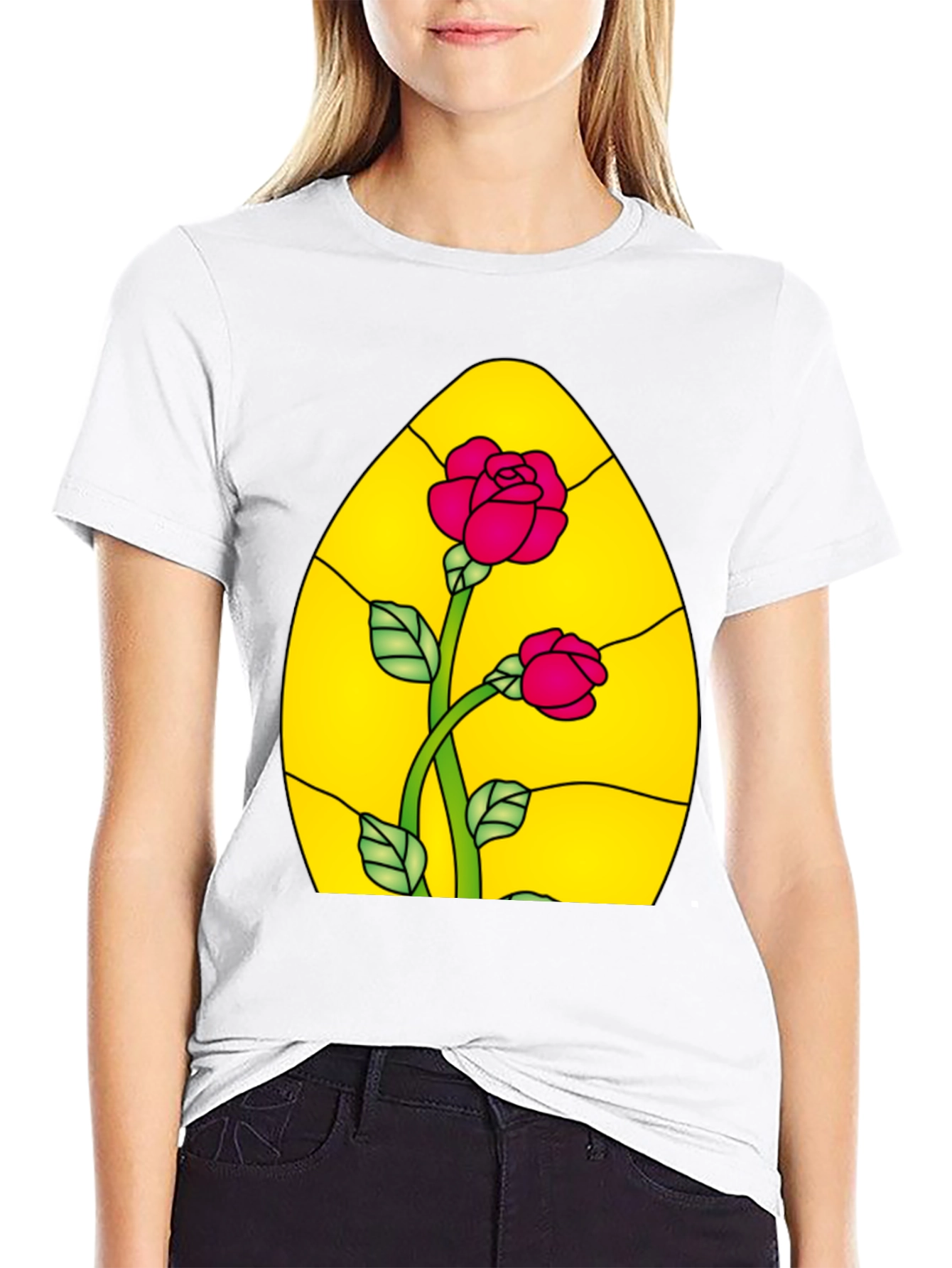 Rose Stained Glass Graphic Tee