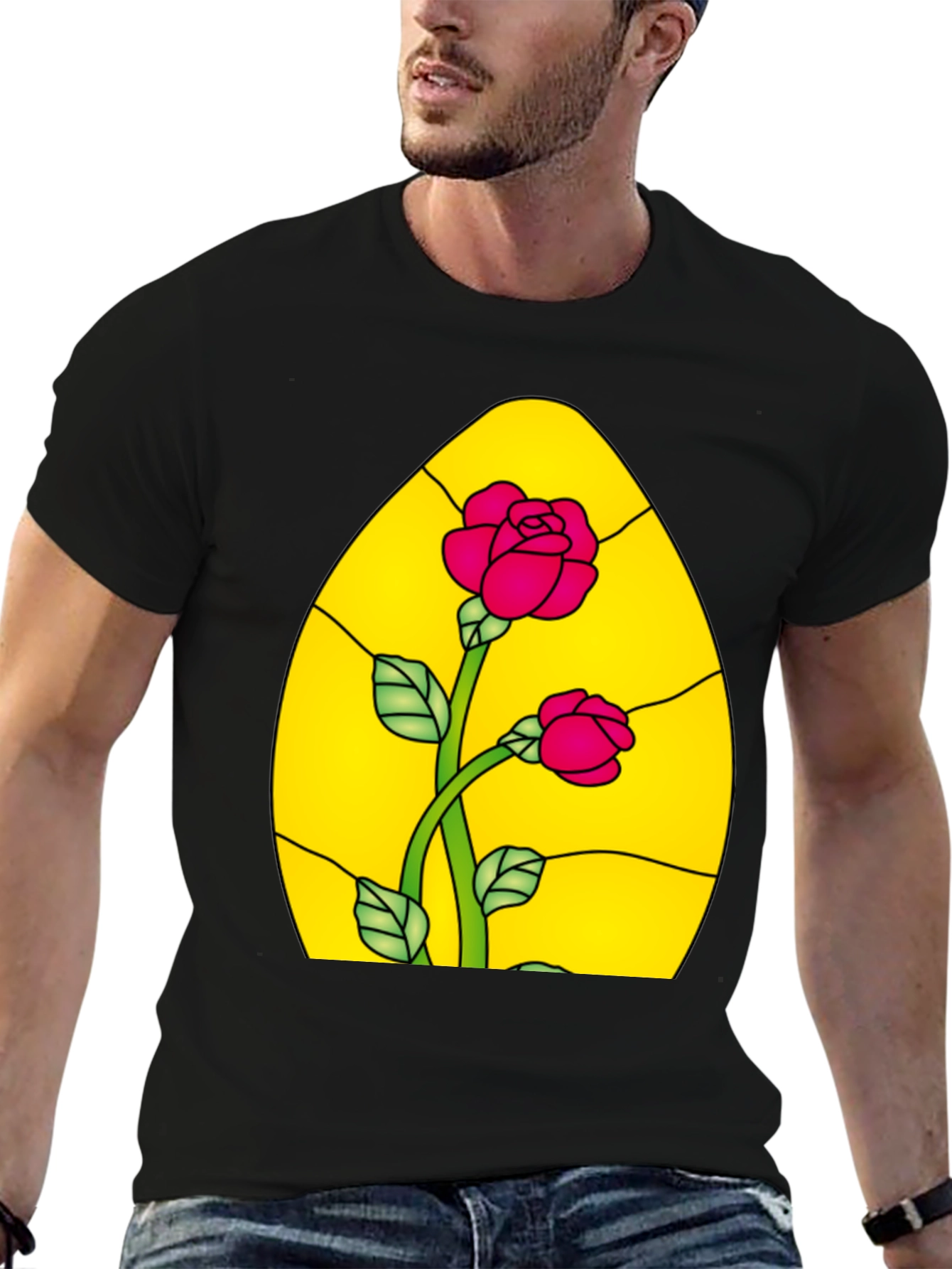 Rose Stained Glass Graphic Tee