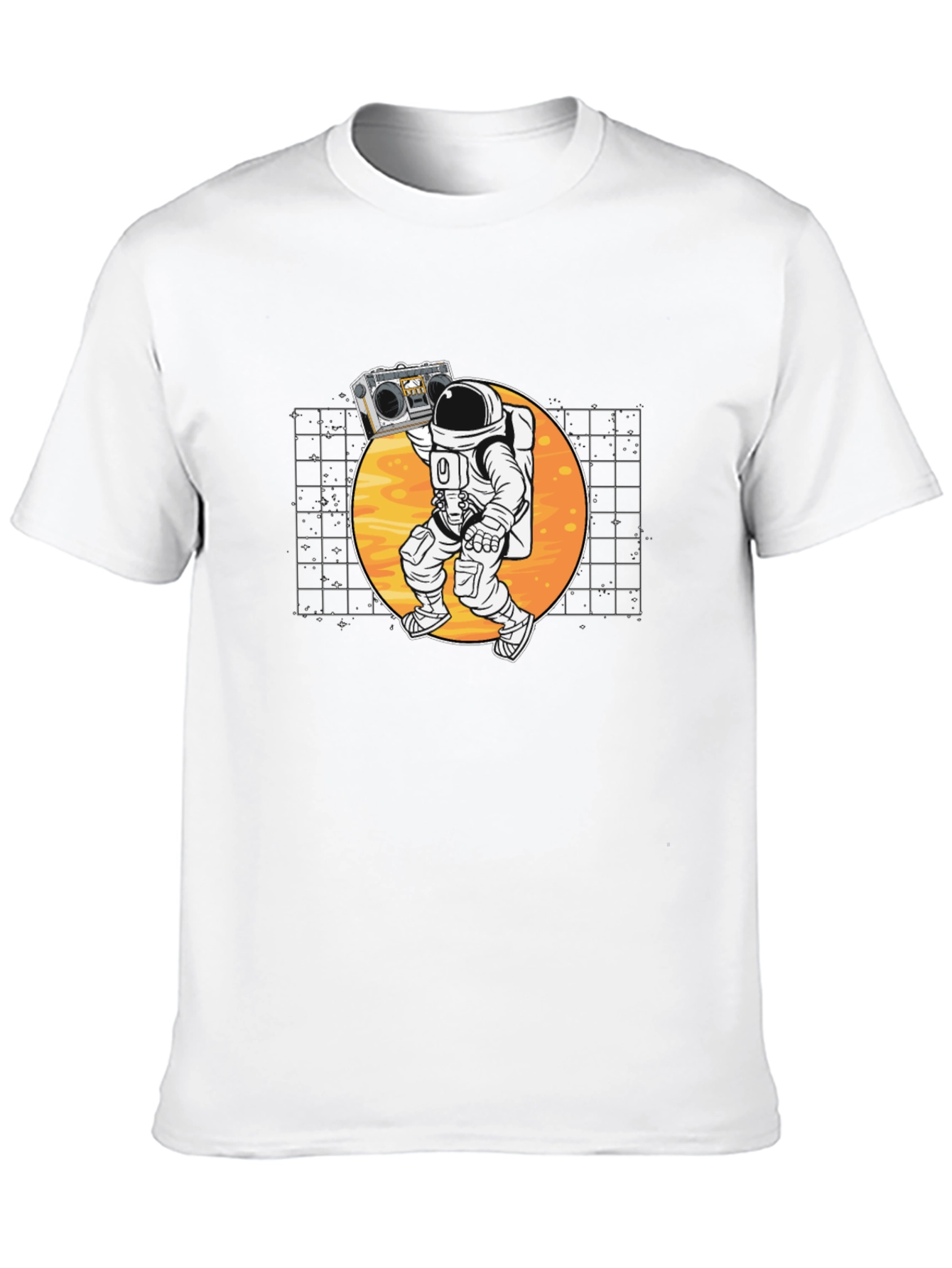 Astronaut Boombox Black T-Shirt - Space Vibes
