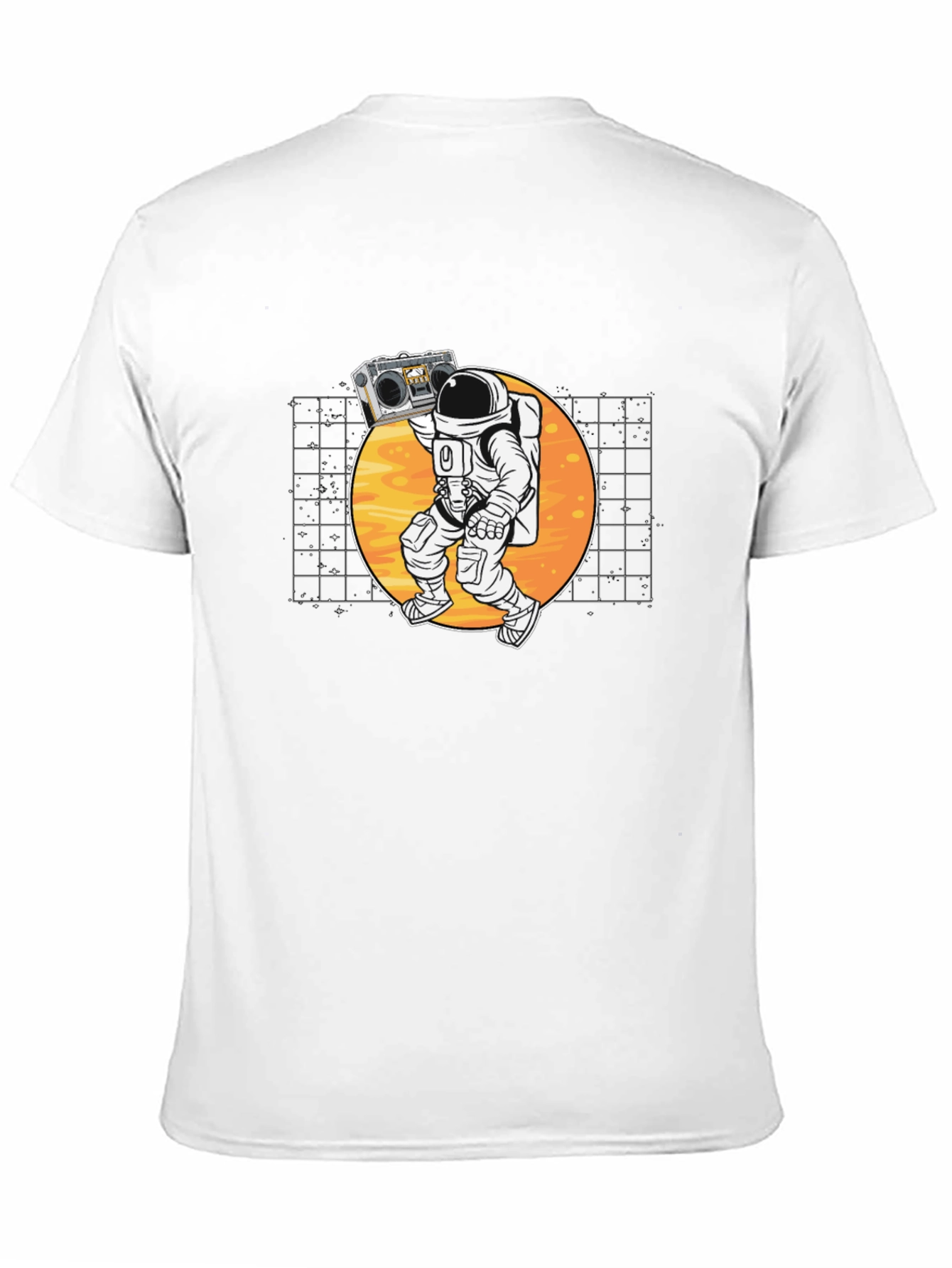 Astronaut Boombox Black T-Shirt - Space Vibes