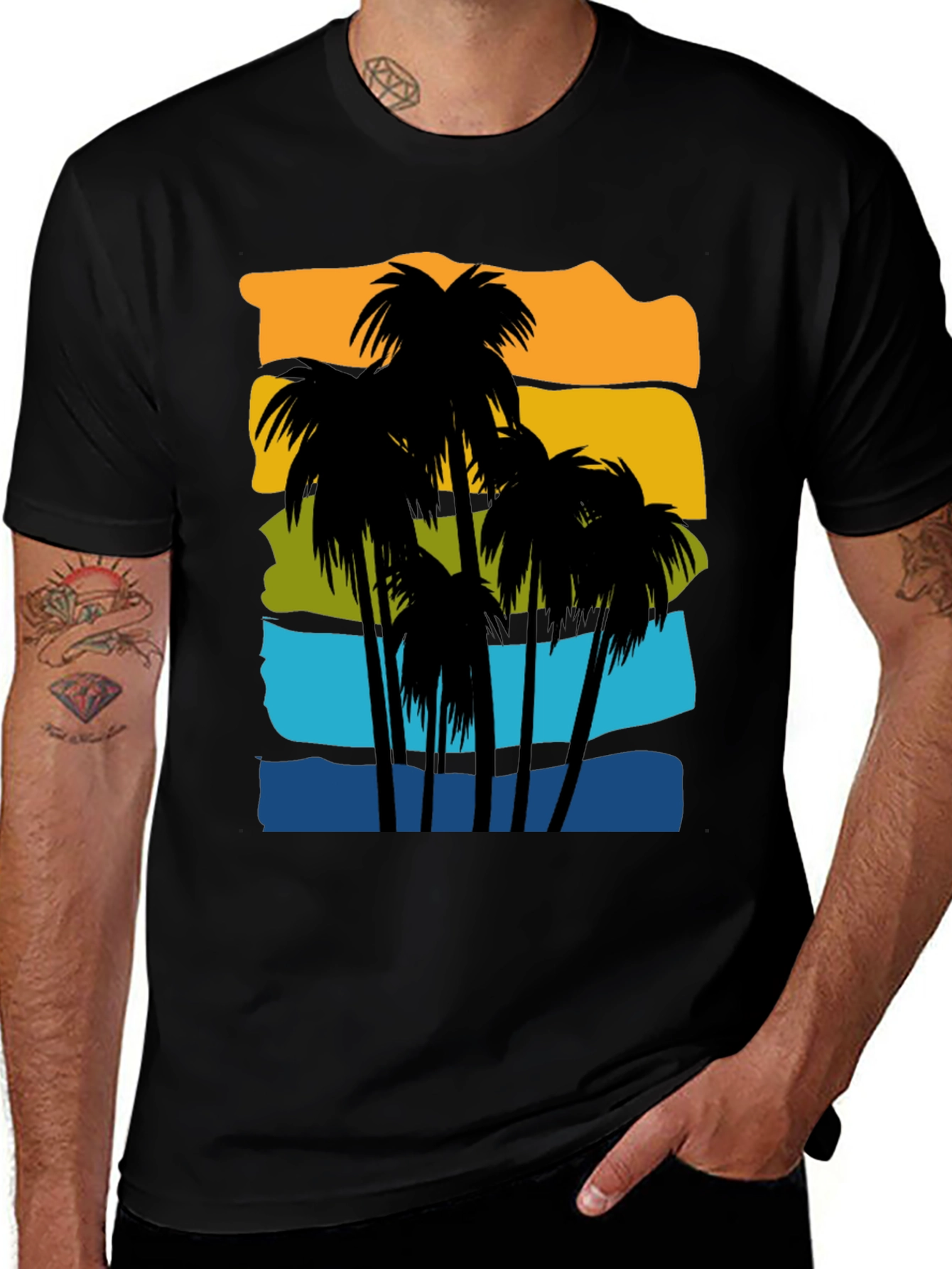 Retro Palm Tree Graphic T-Shirt