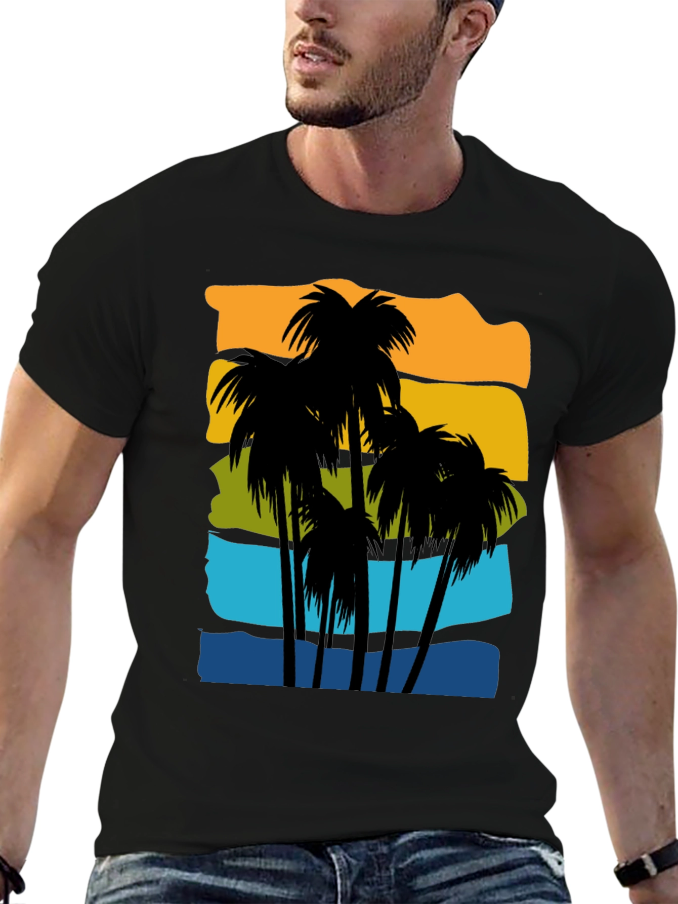 Retro Palm Tree Graphic T-Shirt