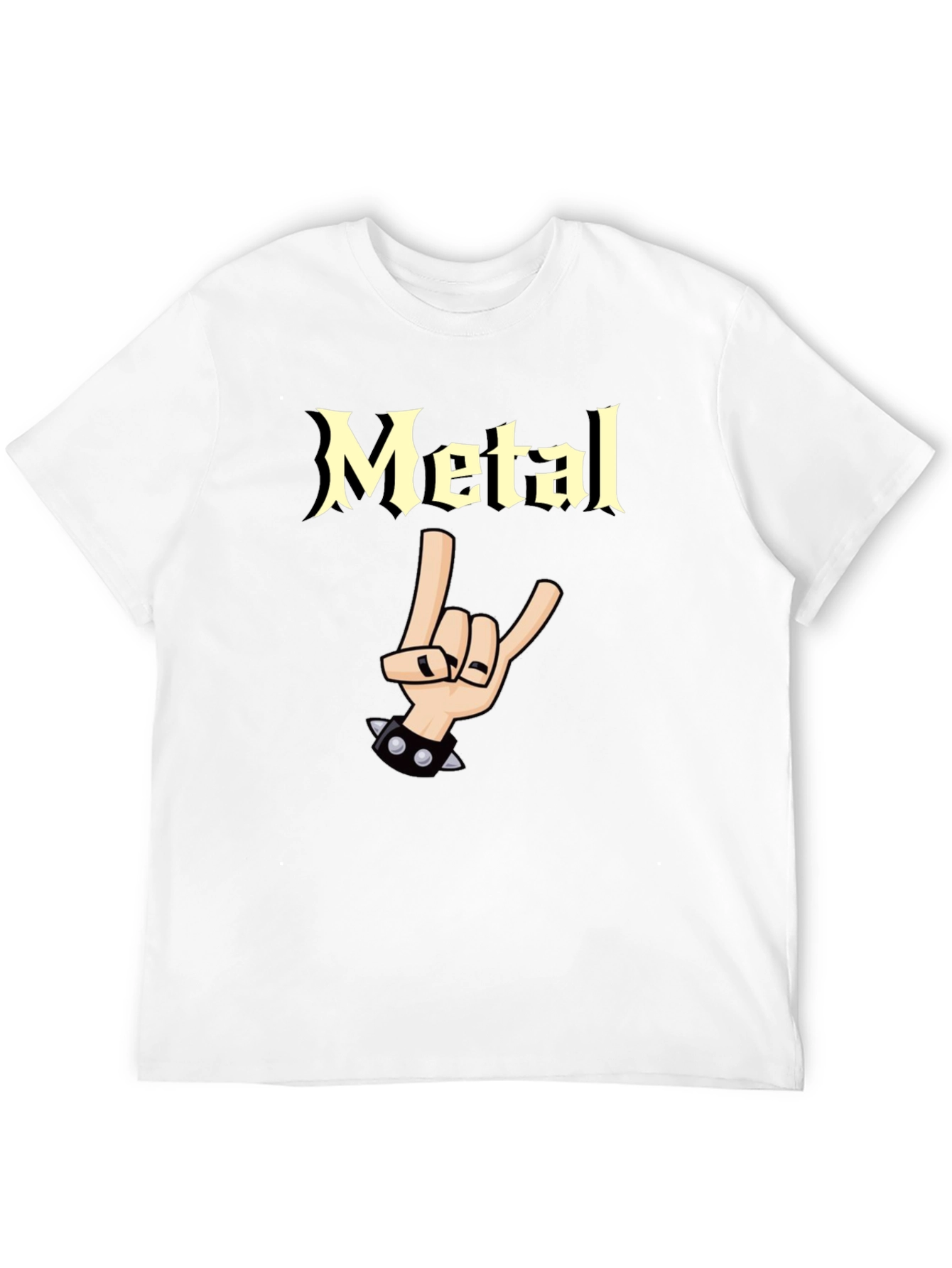 Metal Graphic T-Shirt - Rock On Hand Gesture