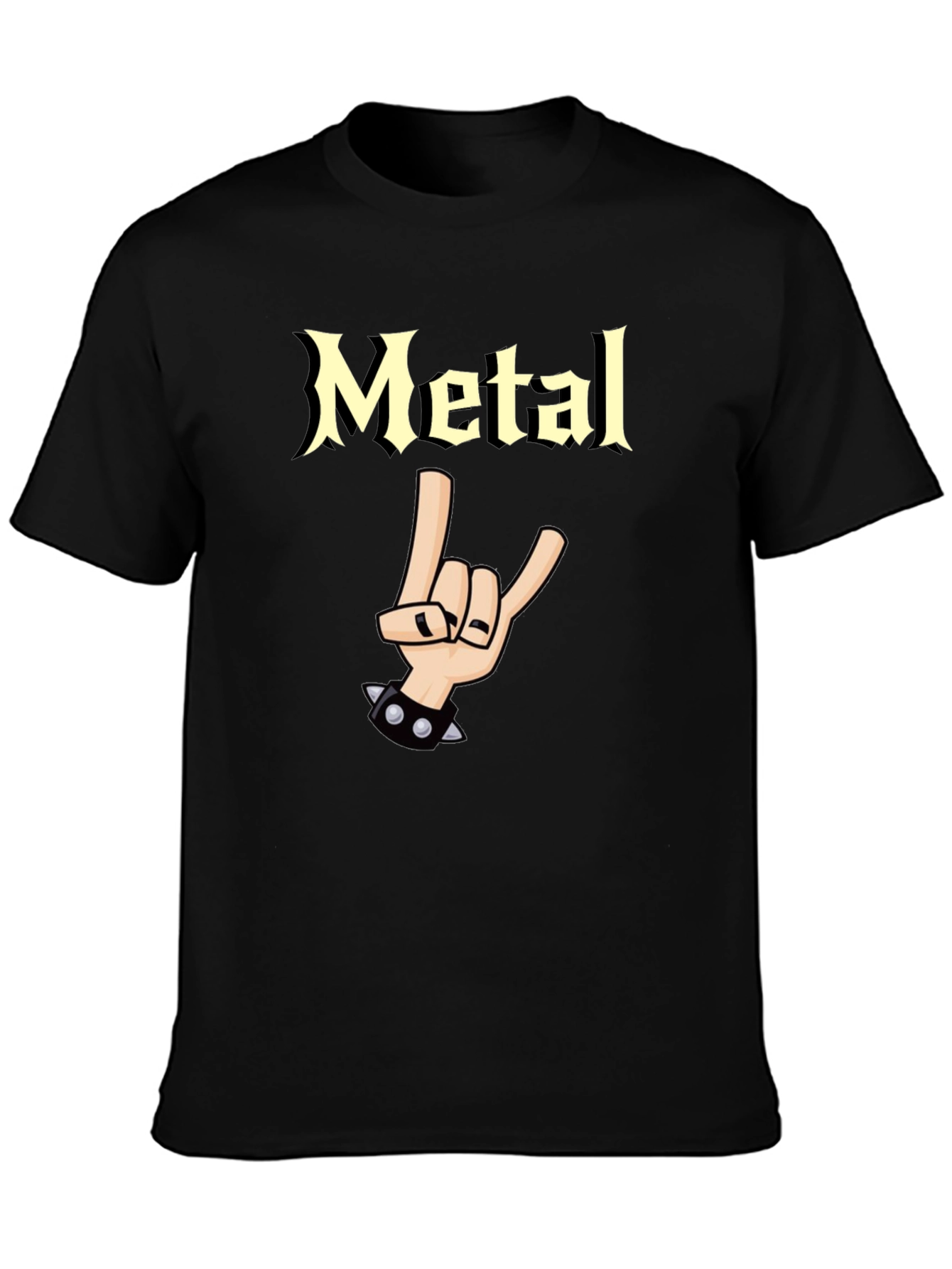Metal Graphic T-Shirt - Rock On Hand Gesture