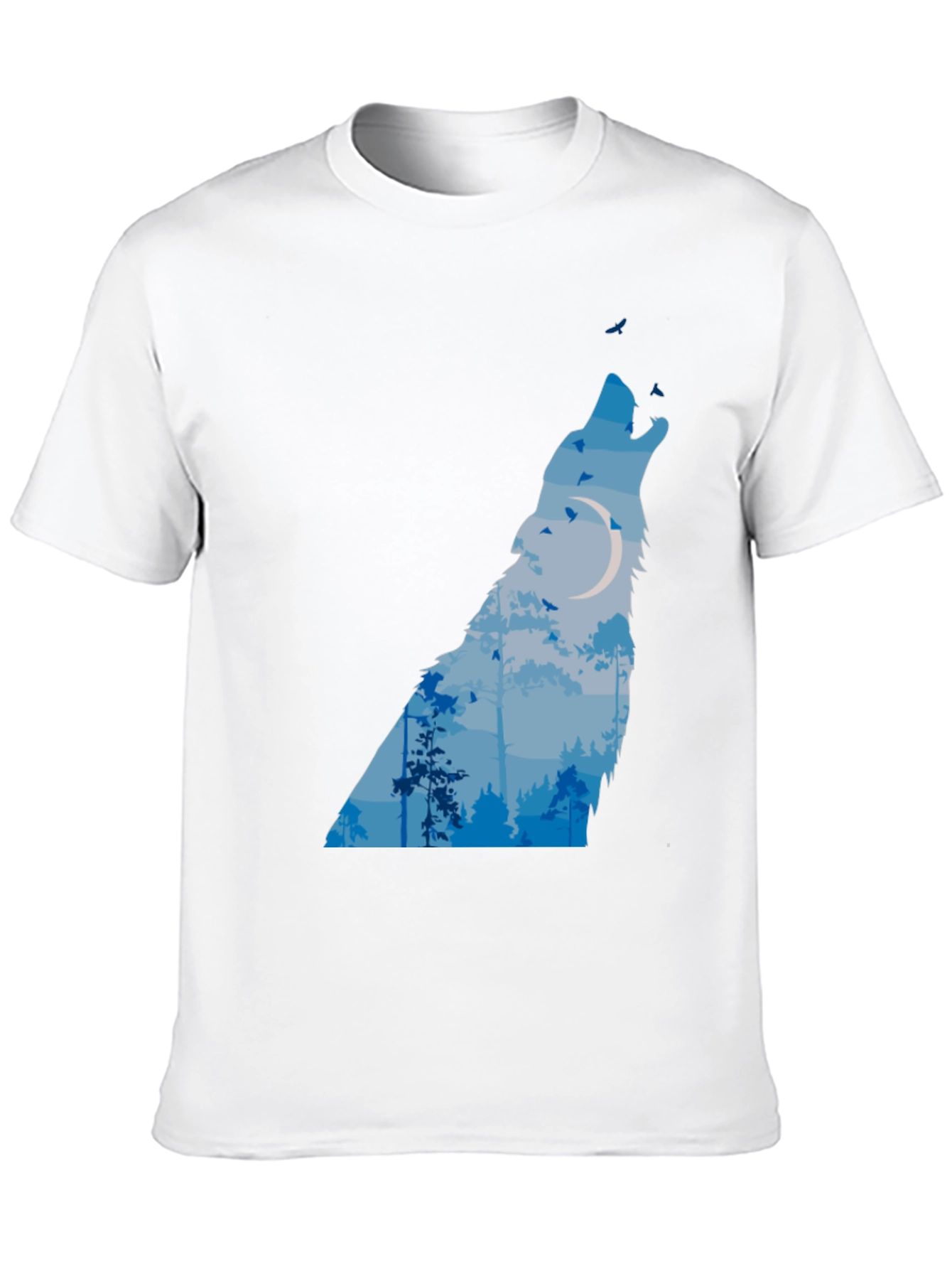 Wolf Moon Forest Graphic Tee - Black T-Shirt