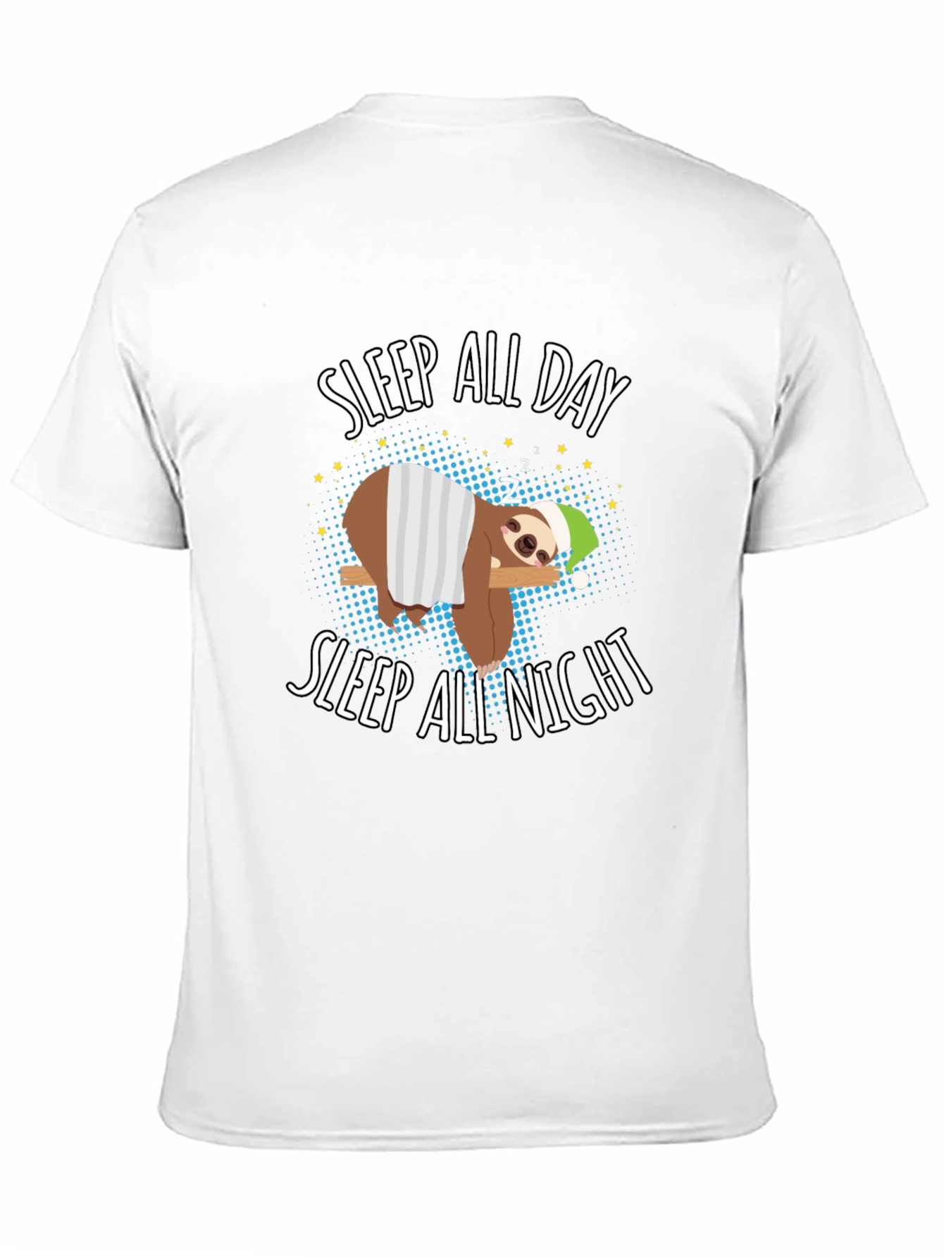Sleep All Day Sloth Graphic T-Shirt