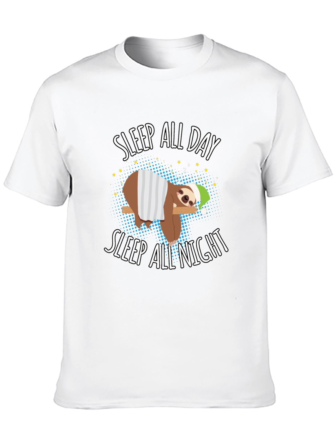 Sleep All Day Sloth Graphic T-Shirt