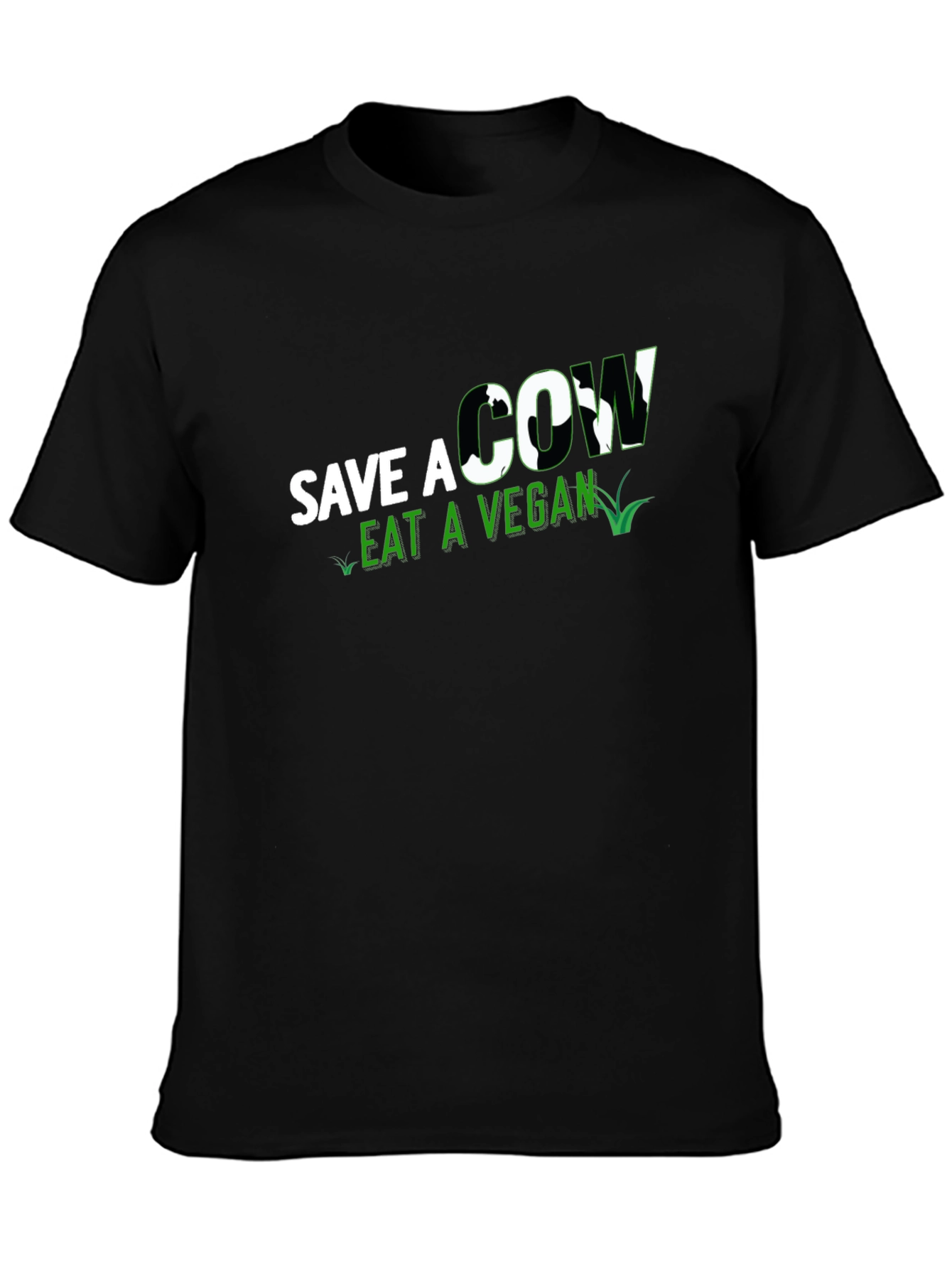 Save a Cow Eat a Vegan Black T-Shirt