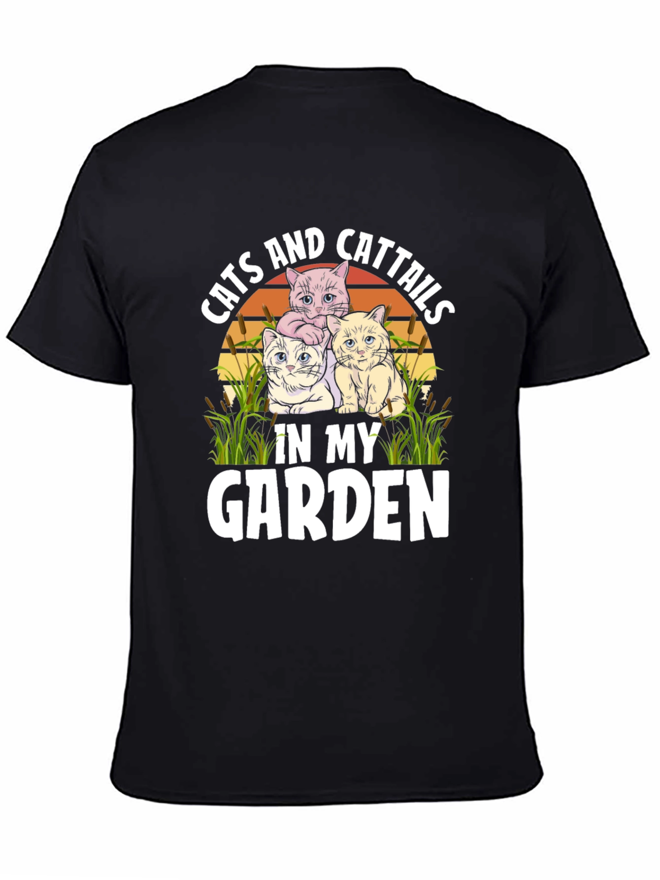 Cats and Cattails in my Garden T-Shirt