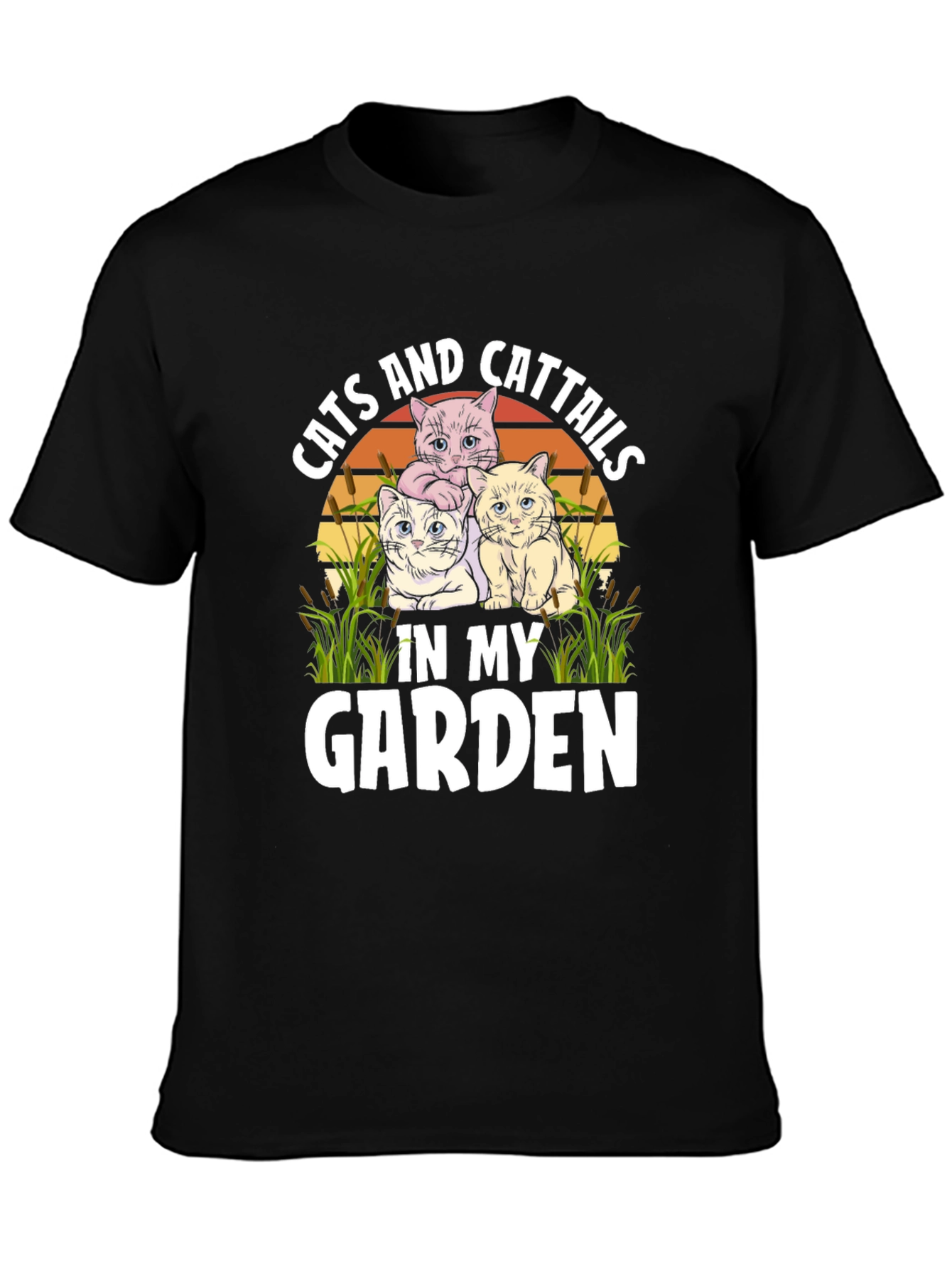 Cats and Cattails in my Garden T-Shirt