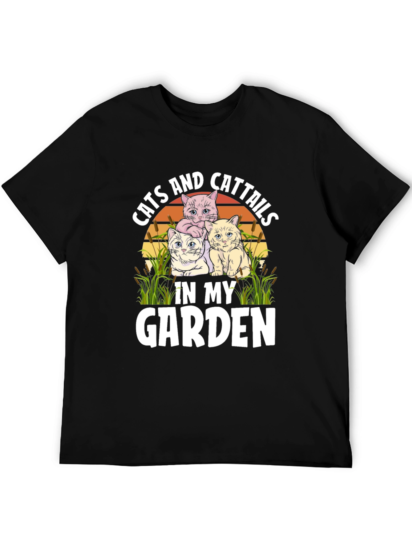 Cats and Cattails in my Garden T-Shirt