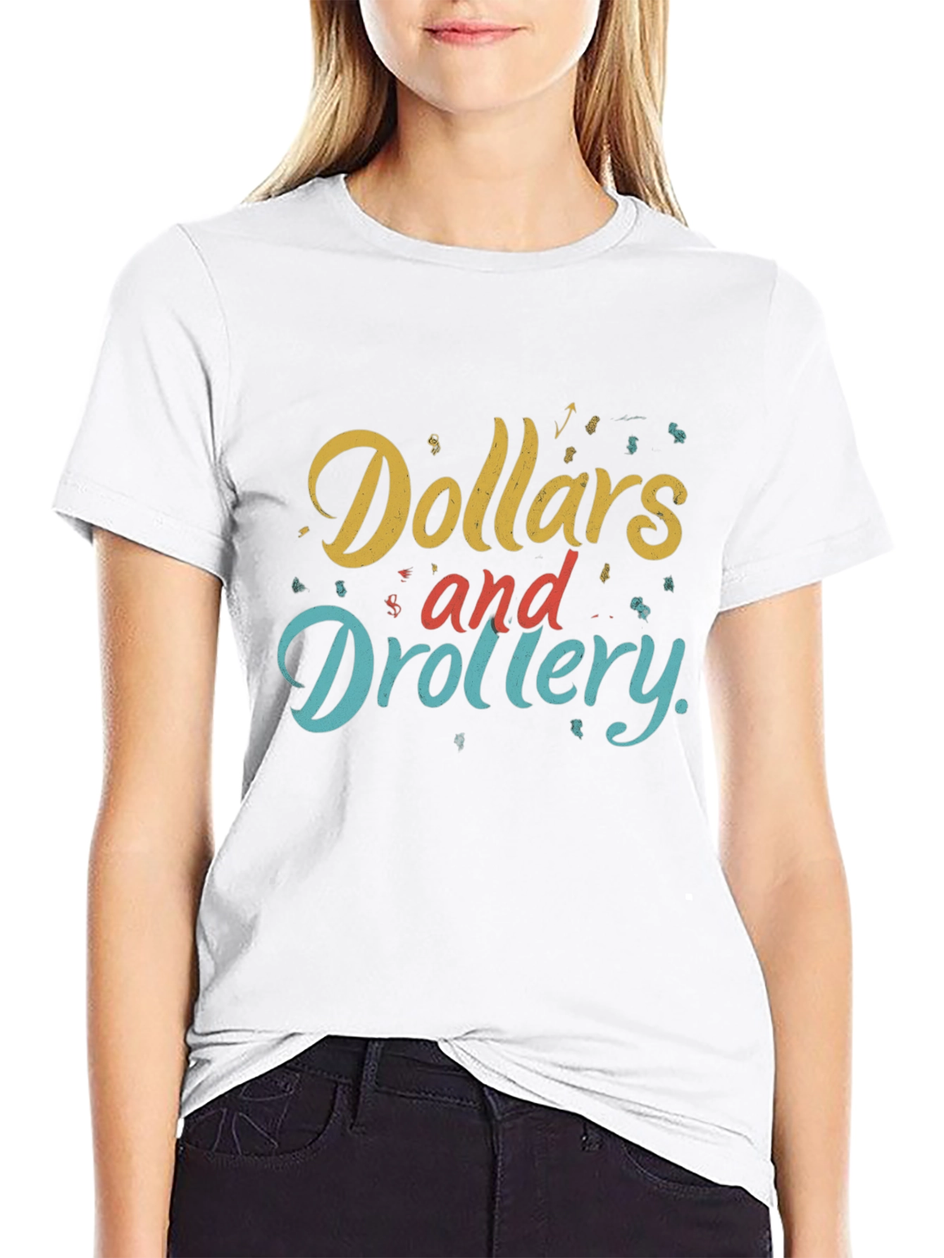 Dollars and Drollery Black Graphic Tee