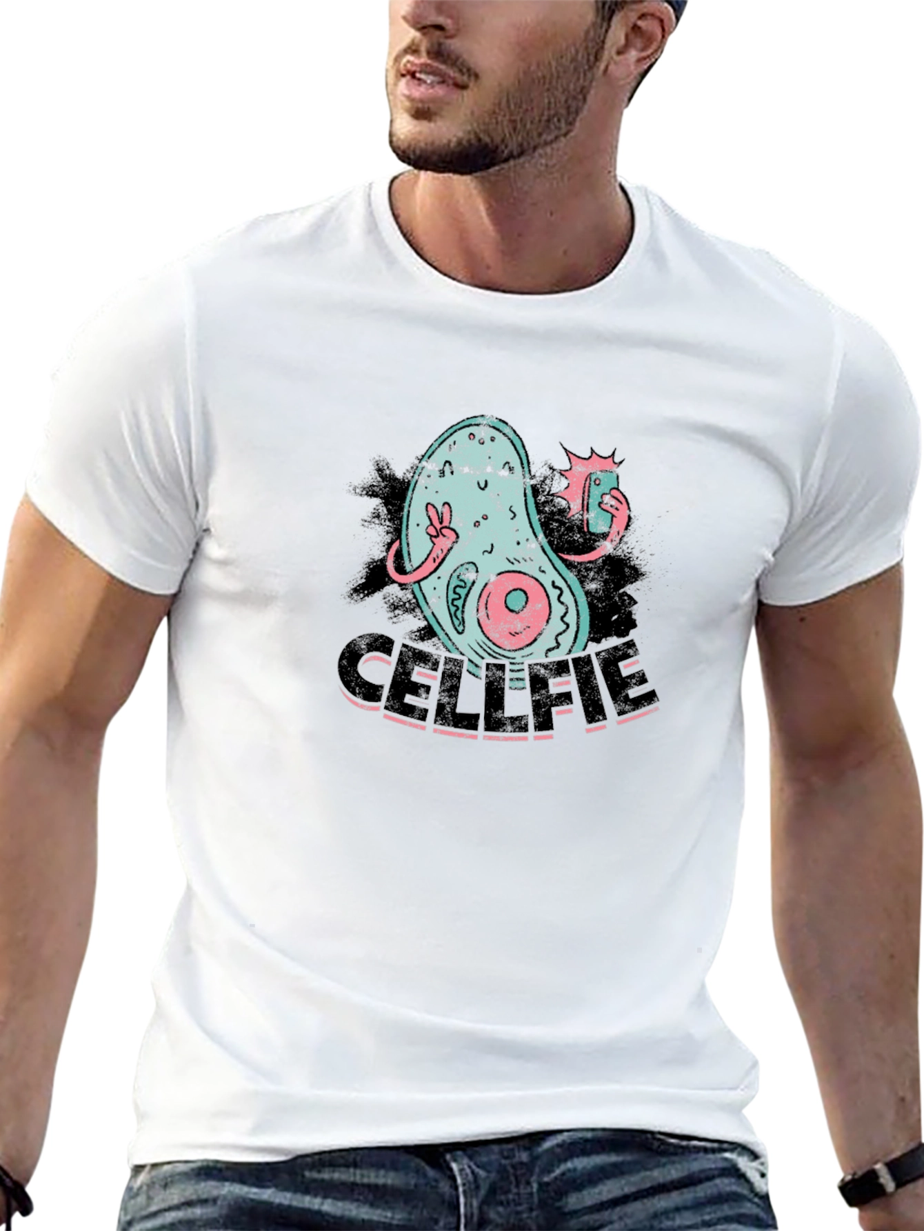 Cellfie Black T-Shirt - Humorous Science Tee